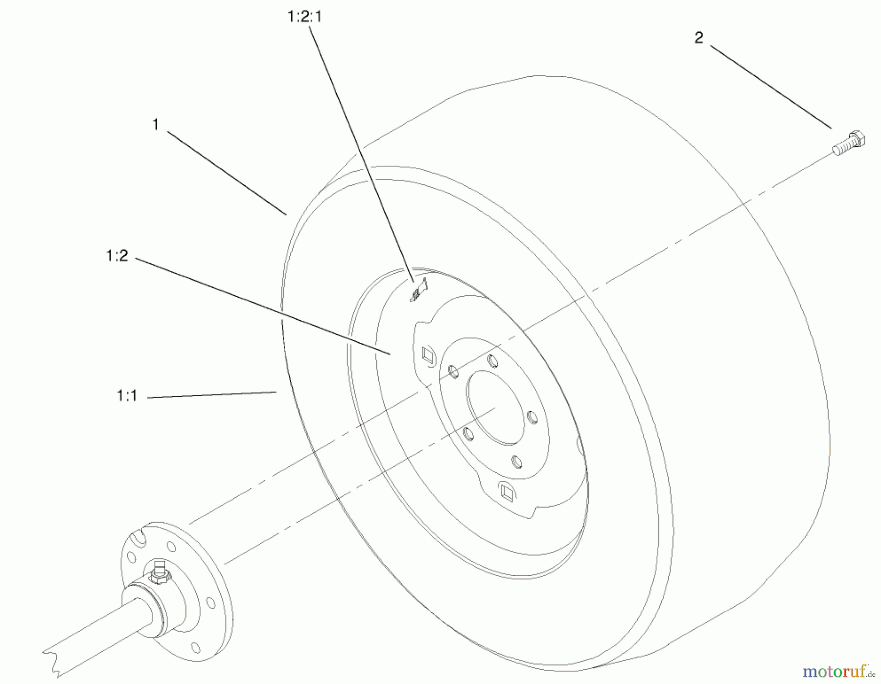 Toro Neu Mowers, Lawn & Garden Tractor Seite 1 73580 (520Lxi) - Toro 520Lxi Garden Tractor, 2000 (200000001-200999999) WHEEL ASSEMBLY