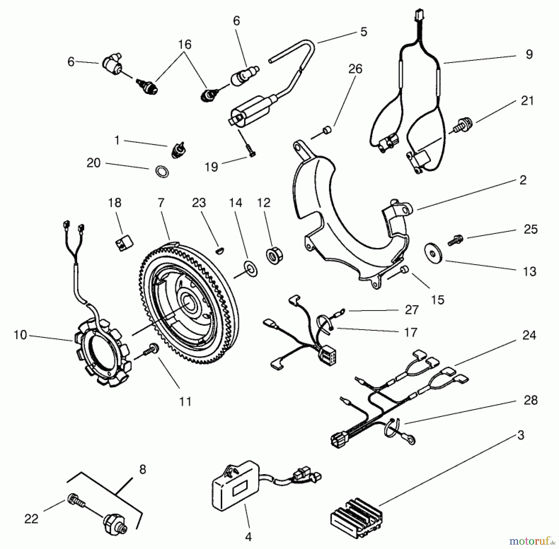 Toro Neu Mowers, Lawn & Garden Tractor Seite 1 73547 (520Lxi) - Toro 520Lxi Garden Tractor, 2001 (210000001-210999999) ELECTRICAL COMPONENTS ASSEMBLY