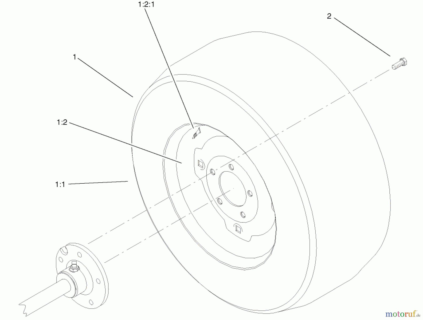  Toro Neu Mowers, Lawn & Garden Tractor Seite 1 73547 (520Lxi) - Toro 520Lxi Garden Tractor, 2001 (210000001-210999999) WHEEL ASSEMBLY