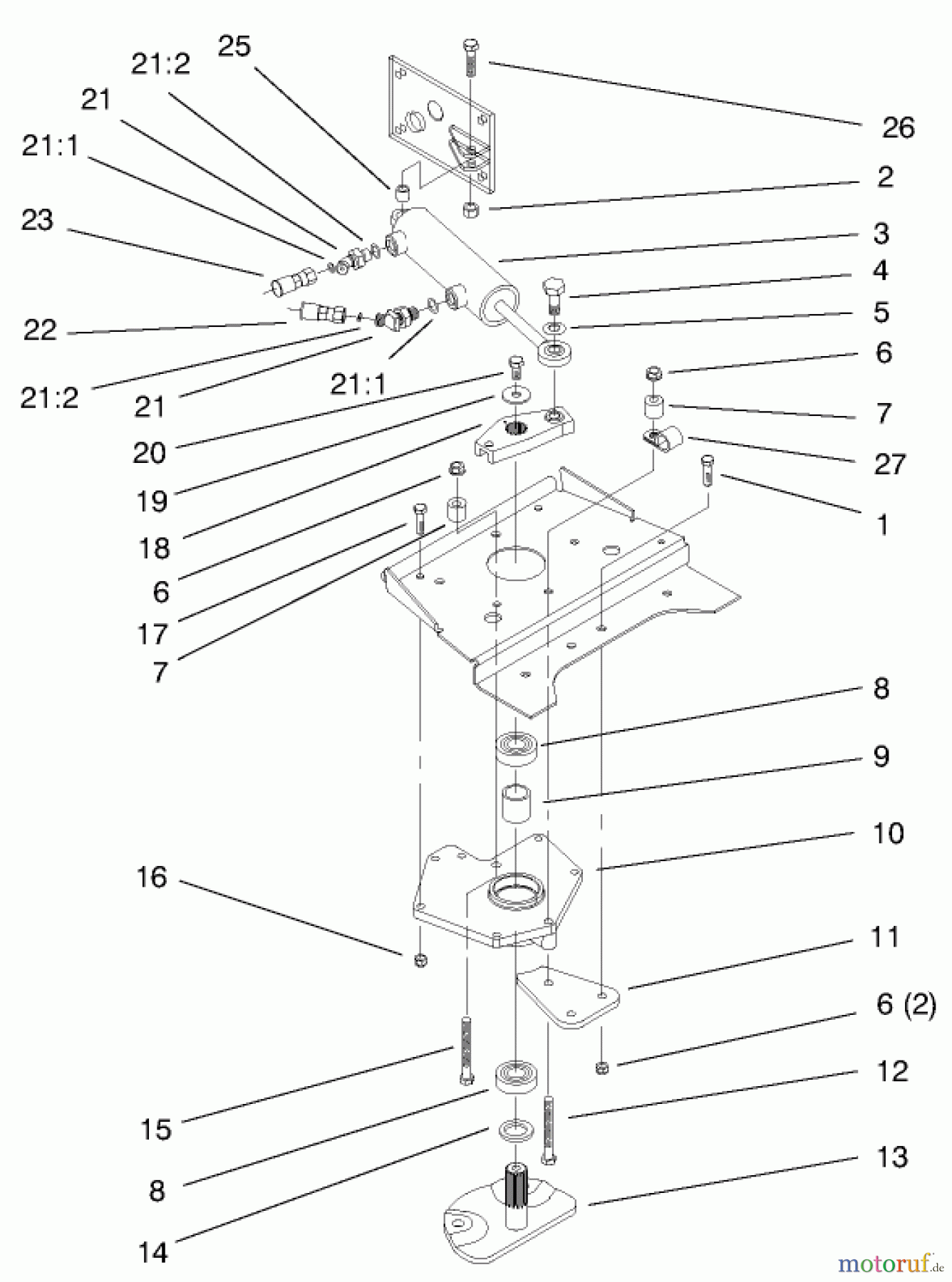 Toro Neu Mowers, Lawn & Garden Tractor Seite 1 73550 (523Dxi) - Toro 523Dxi Garden Tractor, 1998 (8900001-8999999) LOWER POWER STEERING ASSEMBLY