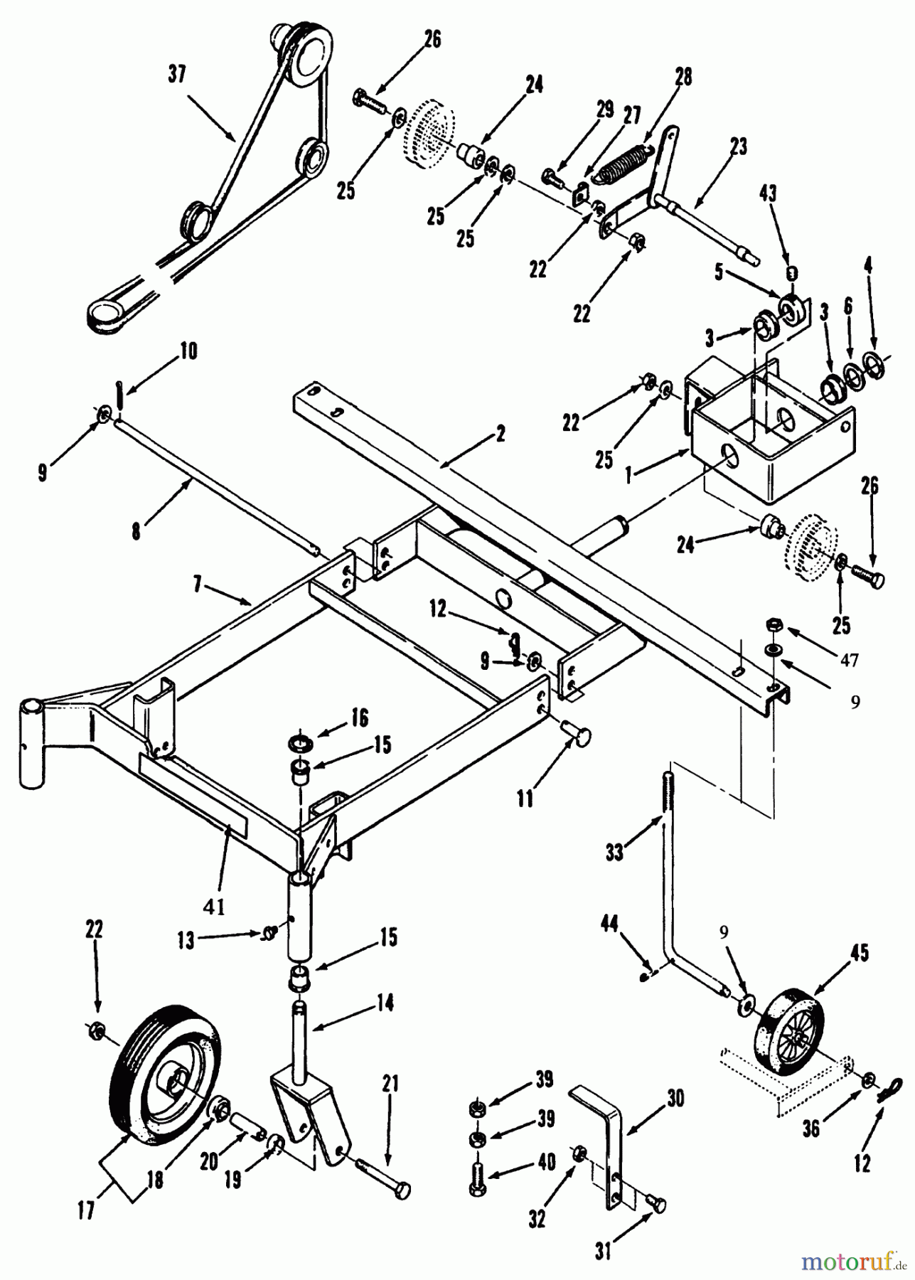 Toro Neu Accessories, Mower 79380 - Toro Front Mount Mower Carrier, 300 Series Garden Tractors, 1997 (7900001-7999999) FRONT MOUNT CARRIER