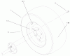 Toro 73590 (523Dxi) - 523Dxi Garden Tractor, 1999 (9900001-9999999) Ersatzteile WHEEL ASSEMBLY