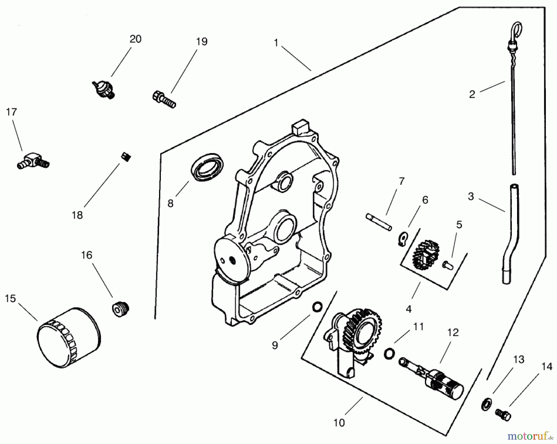 Toro Neu Mowers, Lawn & Garden Tractor Seite 1 73560 (522xi) - Toro 522xi Garden Tractor, 1998 (8900001-8999999) GROUP 3-OIL PAN/LUBRICATION