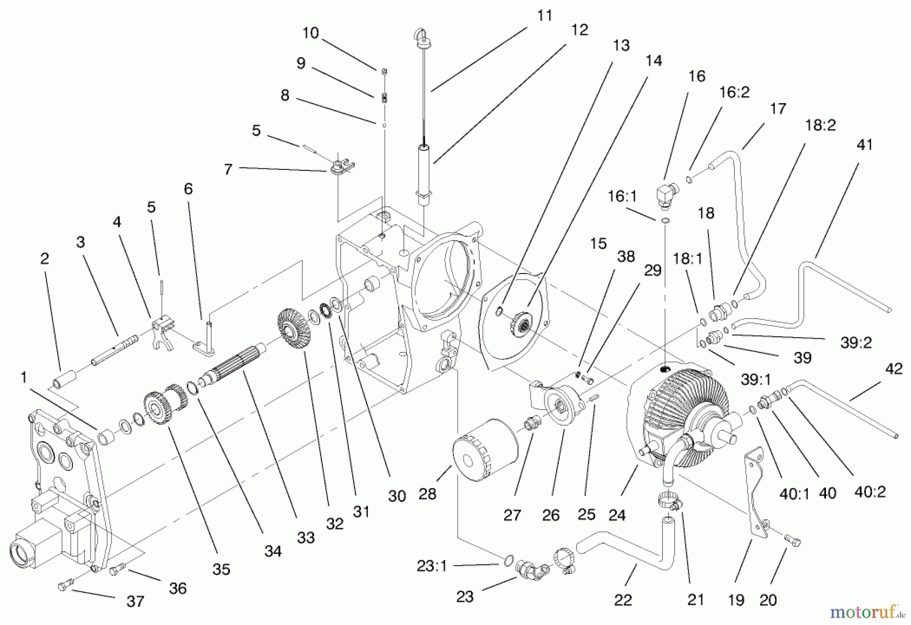 Toro Neu Mowers, Lawn & Garden Tractor Seite 1 73560 (522xi) - Toro 522xi Garden Tractor, 1998 (8900001-8999999) HYDRO TRANS AXLE ASSEMBLY #2