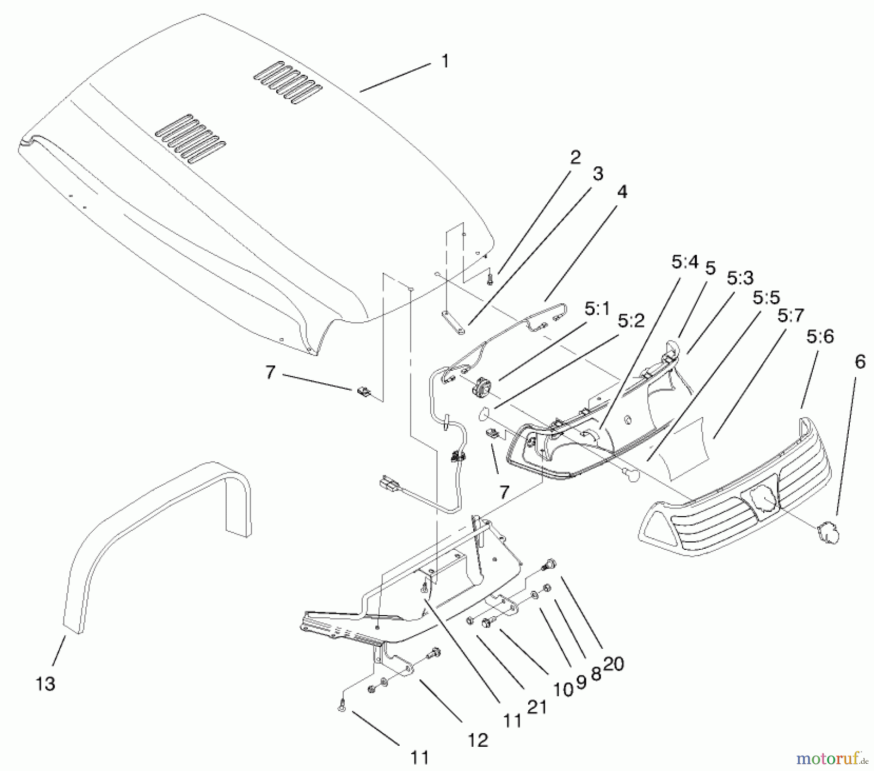 Toro Neu Mowers, Lawn & Garden Tractor Seite 1 73561 (522xi) - Toro 522xi Garden Tractor, 2000 (000000001-000999999) GOOD & HEADLIGHT ASSEMBLY