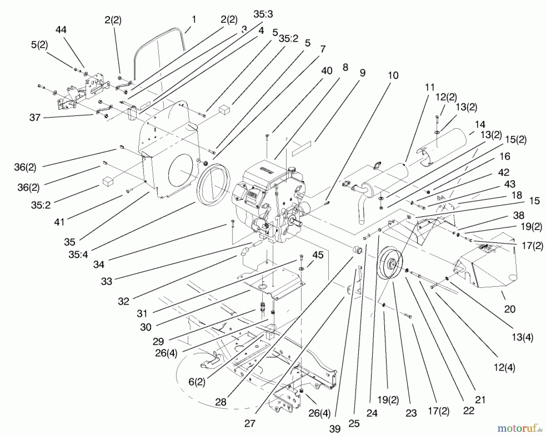 Toro Neu Mowers, Lawn & Garden Tractor Seite 1 73561 (522xi) - Toro 522xi Garden Tractor, 2000 (200000201-200999999) AIR COOLED ENGINE ASSEMBLY