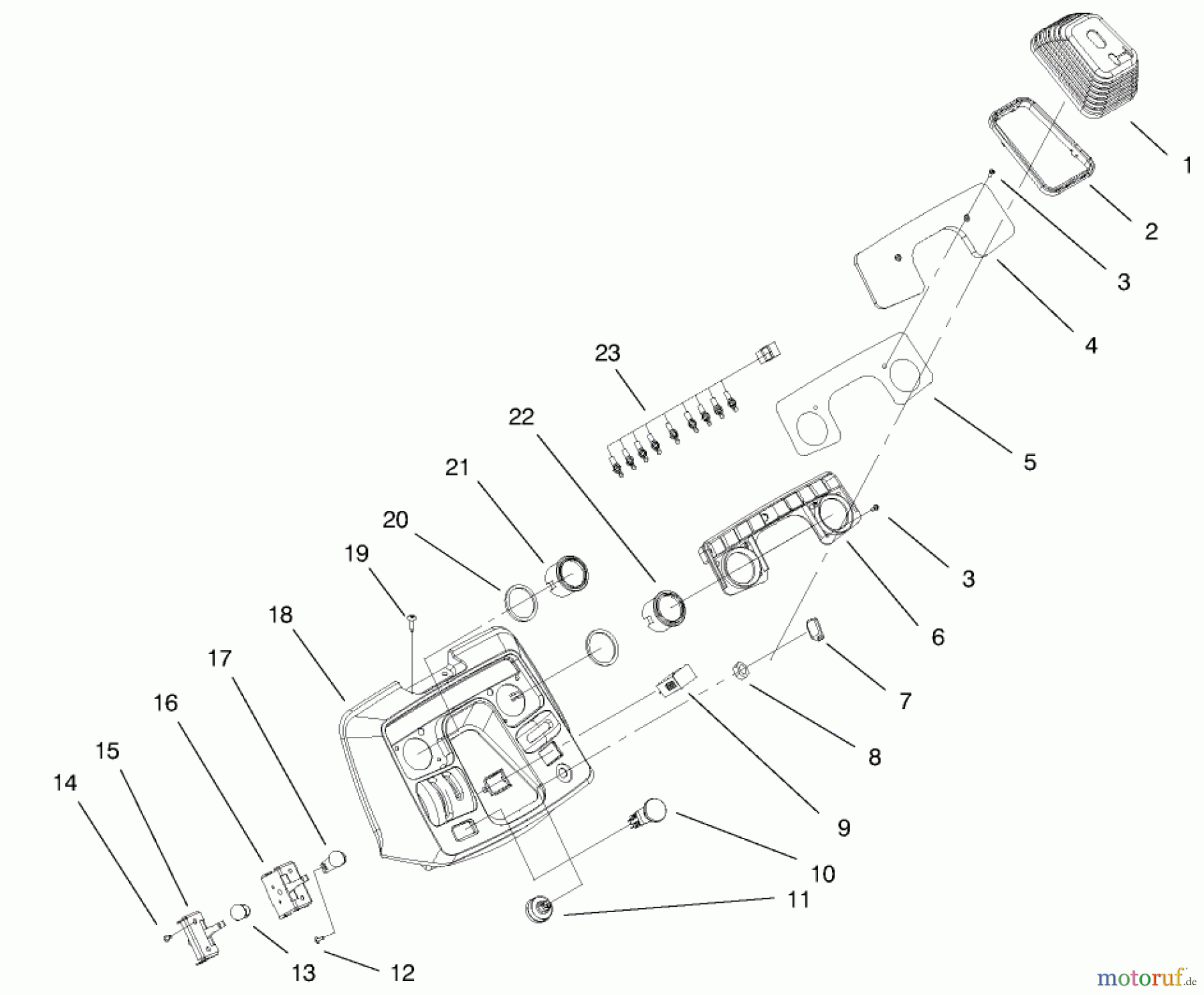 Toro Neu Mowers, Lawn & Garden Tractor Seite 1 73561 (522xi) - Toro 522xi Garden Tractor, 2000 (200000201-200999999) DASH ASSEMBLY
