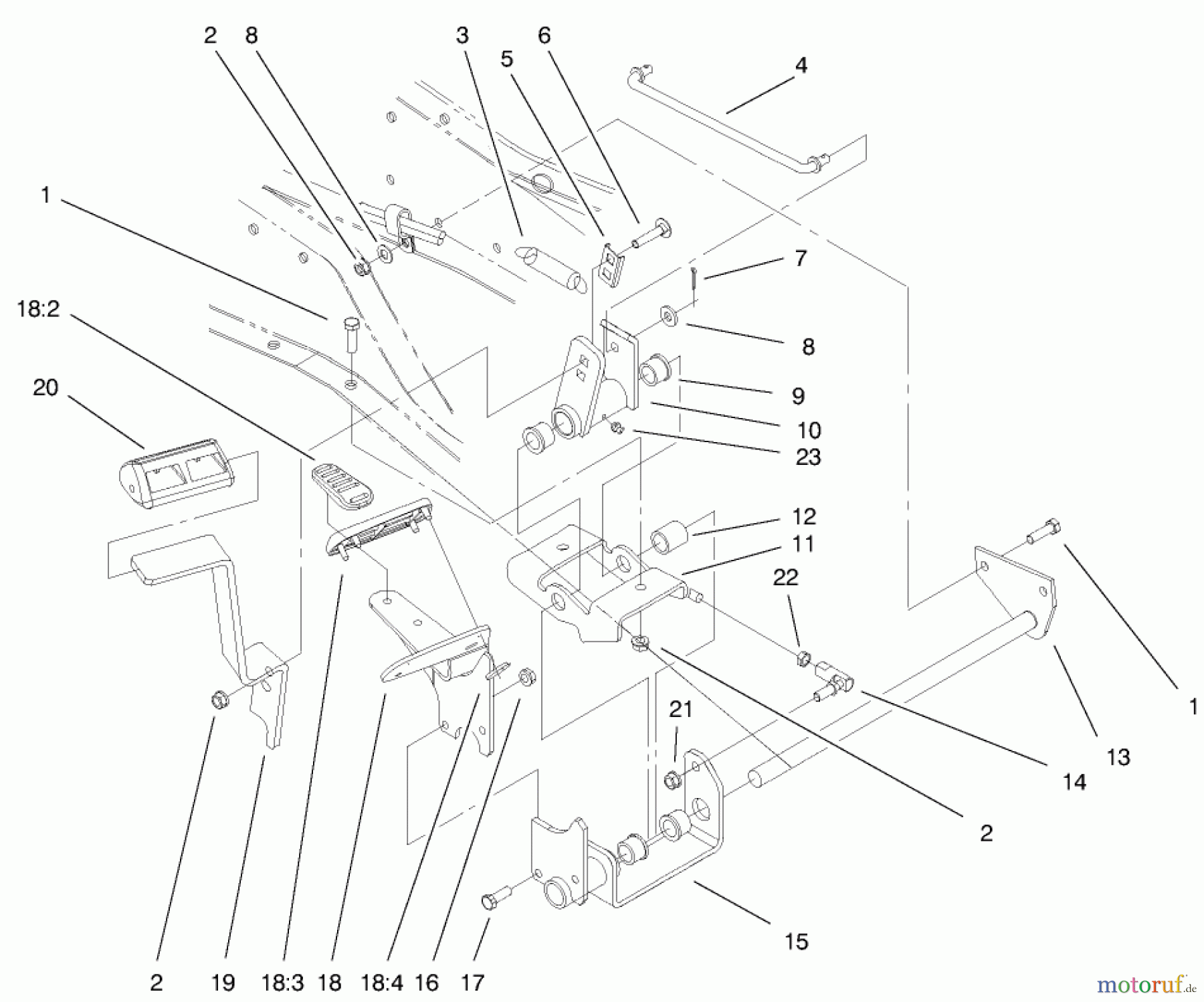 Toro Neu Mowers, Lawn & Garden Tractor Seite 1 73561 (522xi) - Toro 522xi Garden Tractor, 2000 (200000201-200999999) HYDRO CONTROLS ASSEMBLY