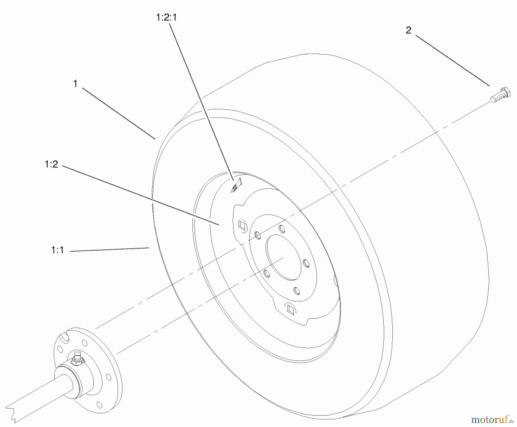 Toro Neu Mowers, Lawn & Garden Tractor Seite 1 73561 (522xi) - Toro 522xi Garden Tractor, 2000 (200000201-200999999) WHEEL ASSEMBLY