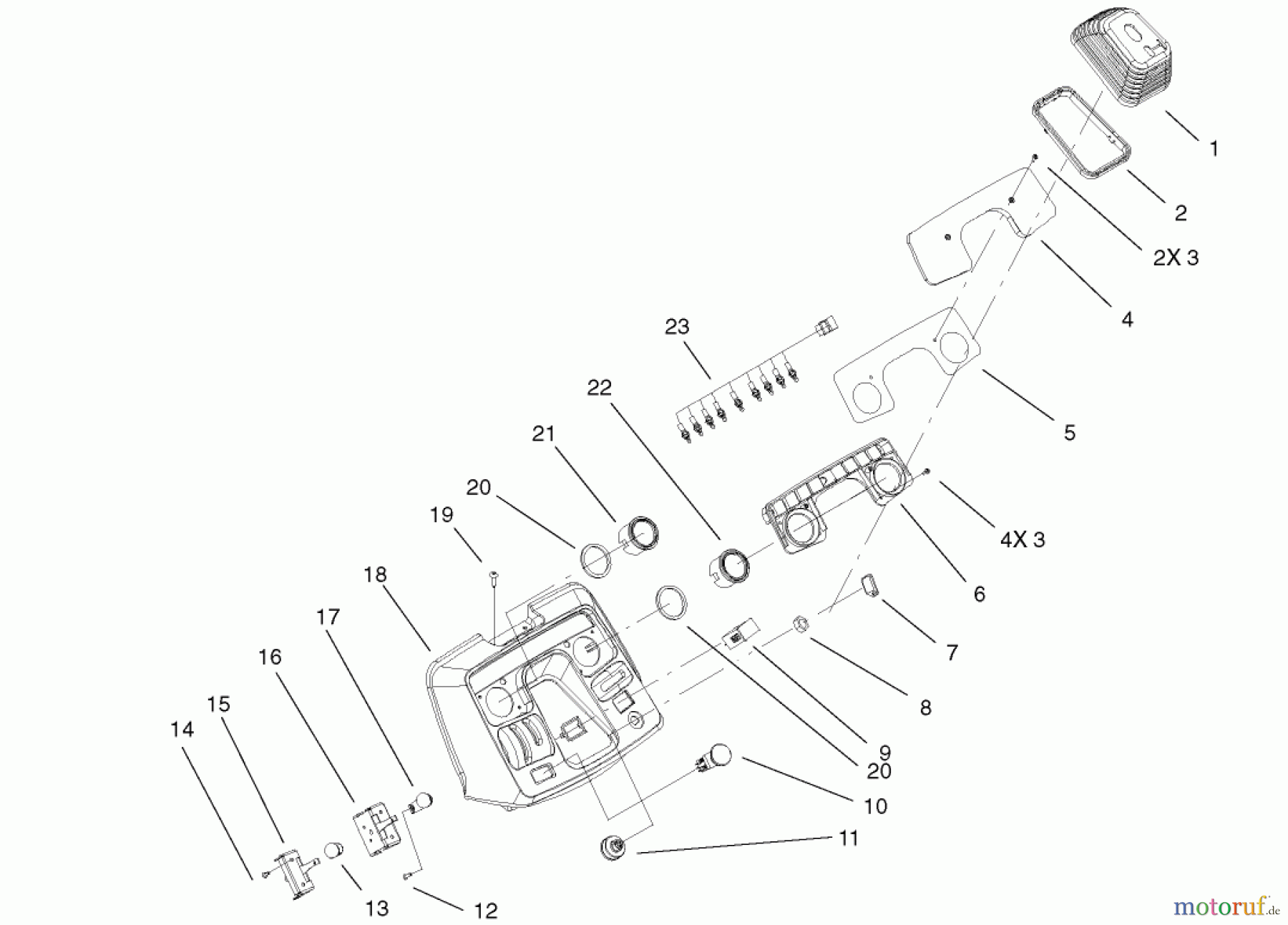 Toro Neu Mowers, Lawn & Garden Tractor Seite 1 73561 (522xi) - Toro 522xi Garden Tractor, 2001 (210000001-210999999) DASH ASSEMBLY