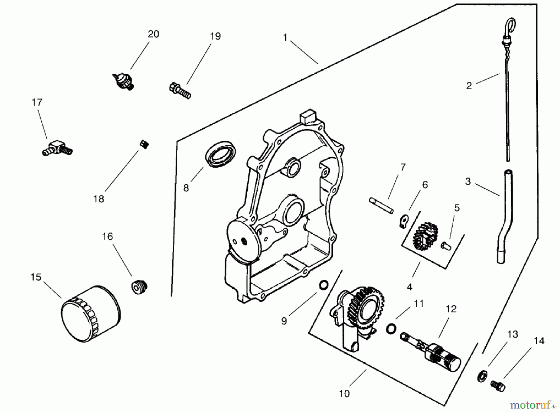 Toro Neu Mowers, Lawn & Garden Tractor Seite 1 73561 (522xi) - Toro 522xi Garden Tractor, 2001 (210000001-210999999) GROUP 3-OIL PAN/LUBRICATION