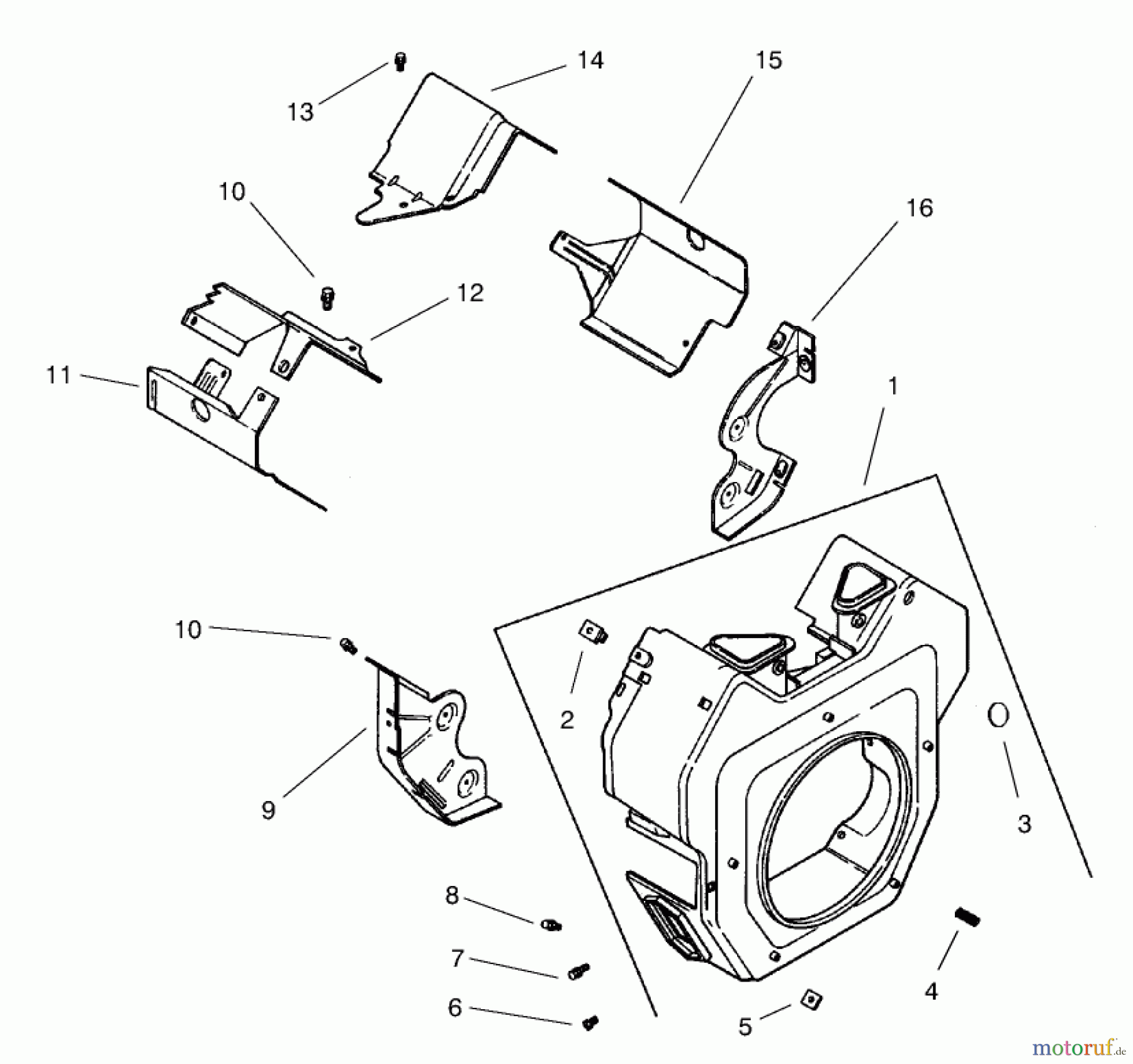  Toro Neu Mowers, Lawn & Garden Tractor Seite 1 73561 (522xi) - Toro 522xi Garden Tractor, 2004 (240000001-240999999) BLOWER HOUSING ASSEMBLY KOHLER CH22S-66545