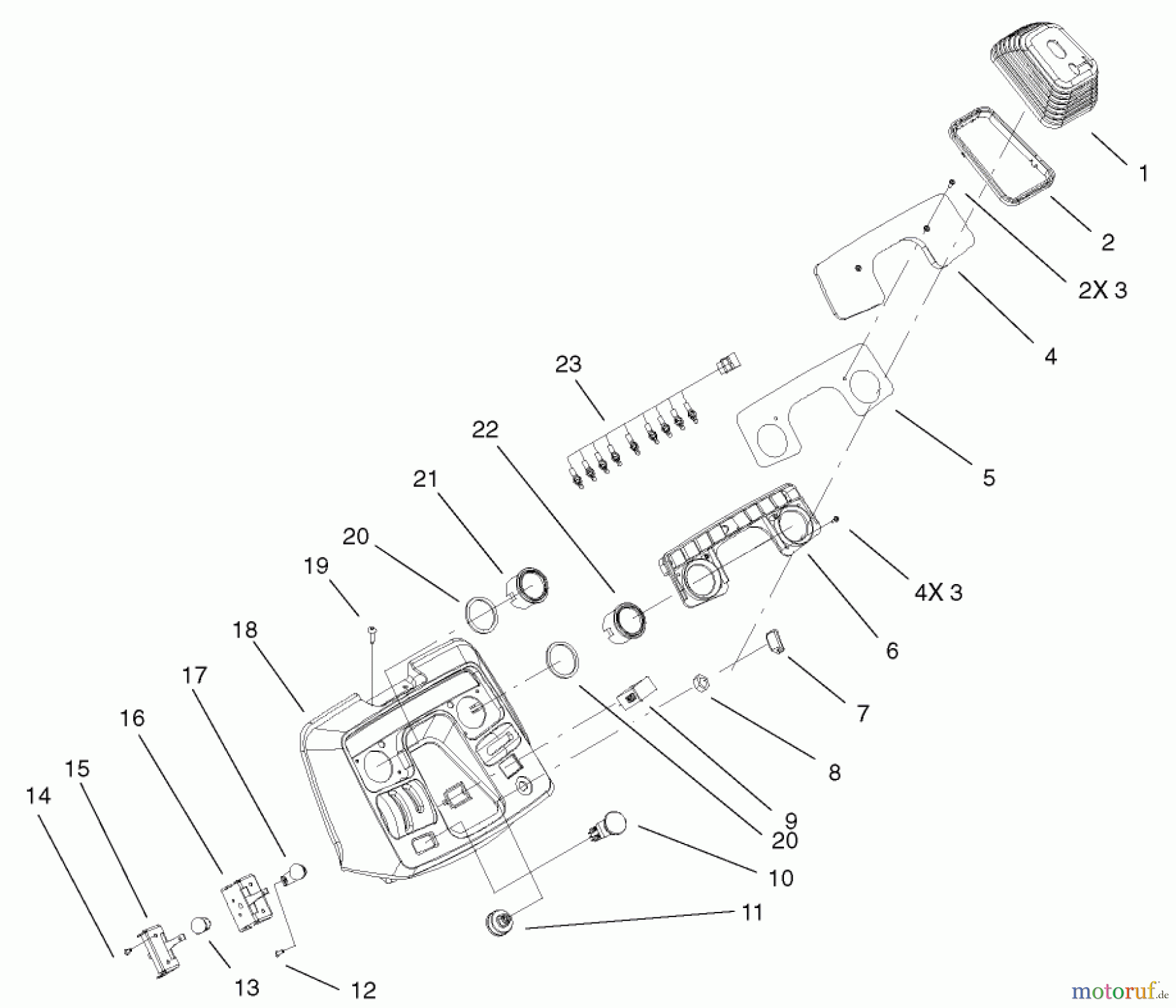 Toro Neu Mowers, Lawn & Garden Tractor Seite 1 73561 (522xi) - Toro 522xi Garden Tractor, 2004 (240000001-240999999) DASH ASSEMBLY