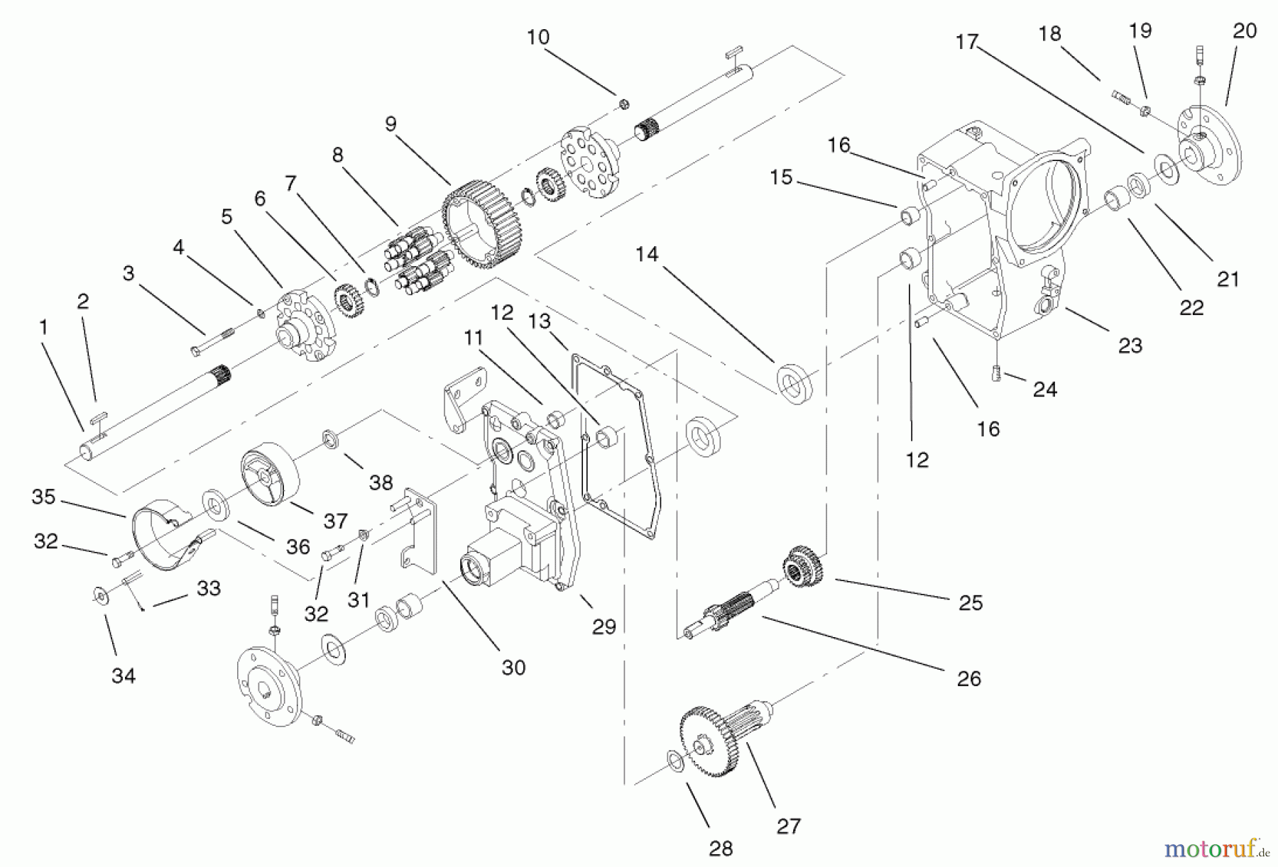 Toro Neu Mowers, Lawn & Garden Tractor Seite 1 73561 (522xi) - Toro 522xi Garden Tractor, 2004 (240000001-240999999) HYDRO TRANSAXLE ASSEMBLY