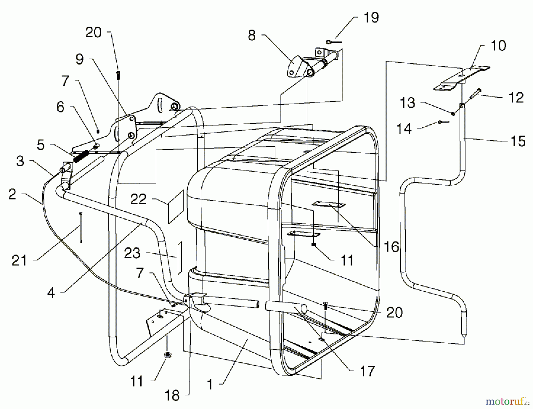 Toro Neu Accessories, Mower 79451 - Toro Quiet Collector, Wheel Horse 5xi Series Garden Tractors, 2002 (220000001-220999999) COLLECTOR REAR SECTION ASSEMBLY