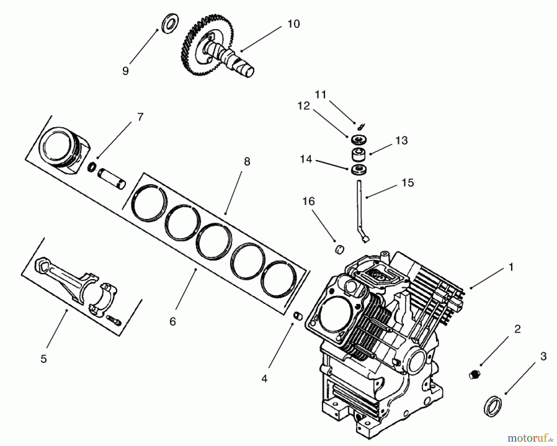 Toro Neu Mowers, Lawn & Garden Tractor Seite 1 73570 (520xi) - Toro 520xi Garden Tractor, 2003 (230000001-230999999) GROUP 2-CRANKCASE ASSEMBLY