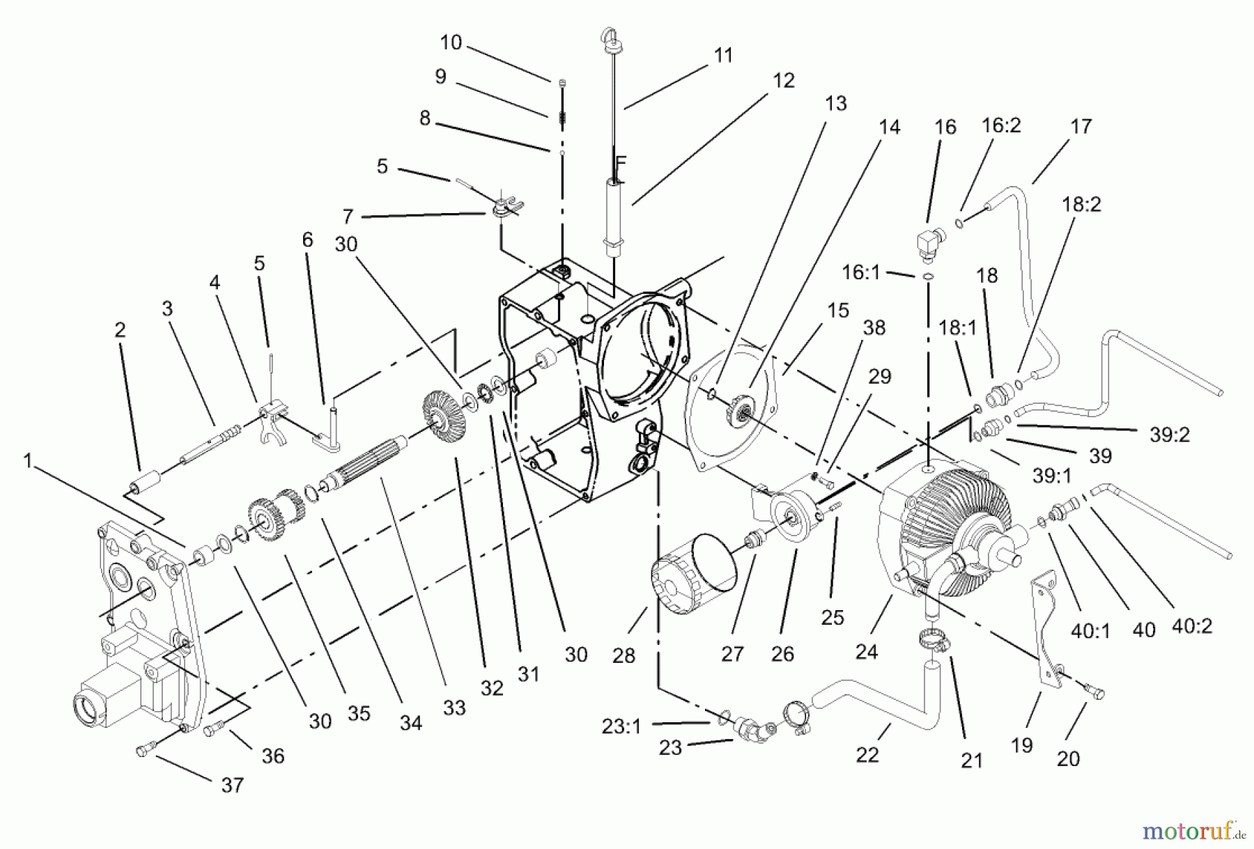  Toro Neu Mowers, Lawn & Garden Tractor Seite 1 73570 (520xi) - Toro 520xi Garden Tractor, 2003 (230000001-230999999) HYDRO TRANSAXLE ASSEMBLY #2
