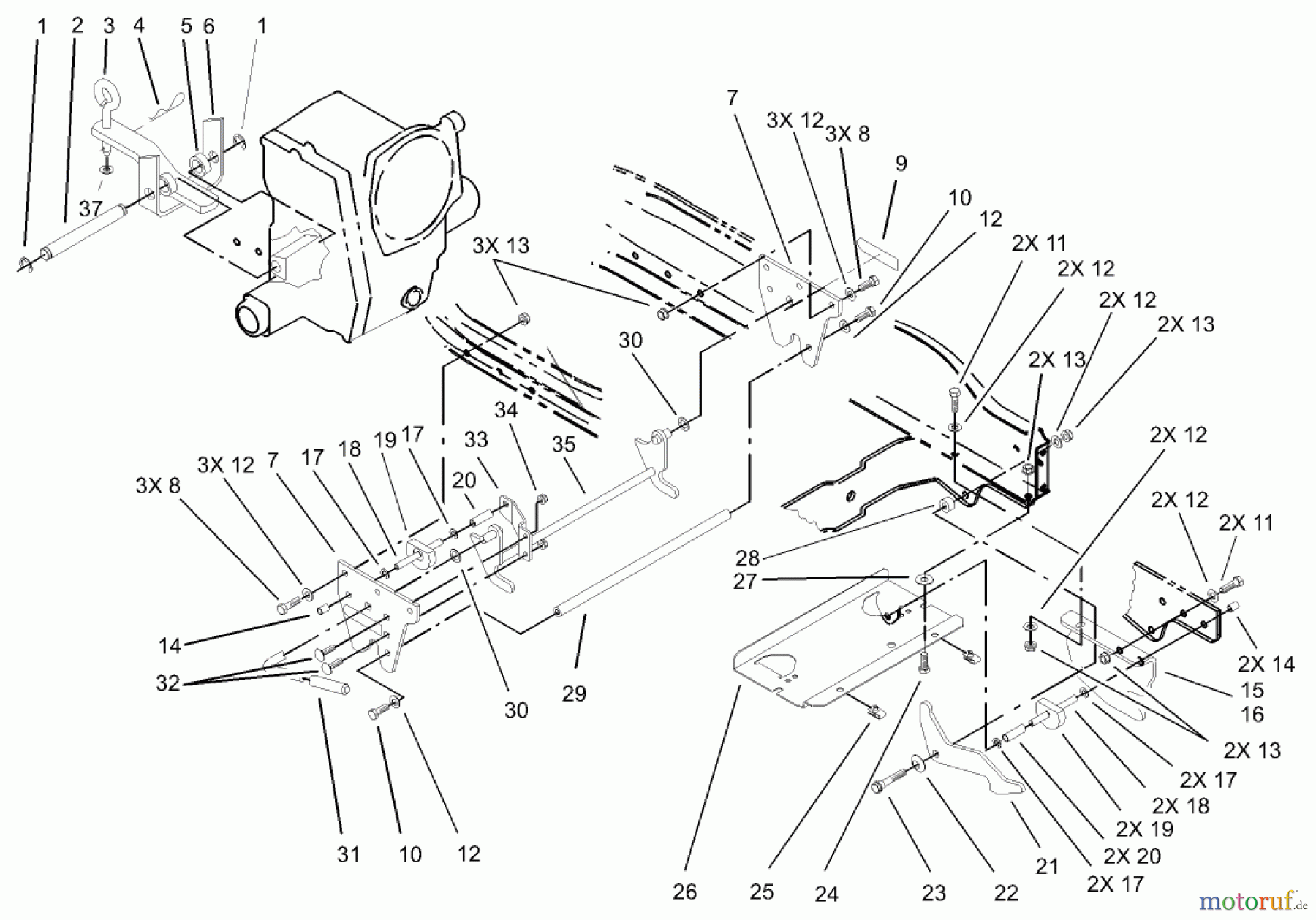  Toro Neu Mowers, Lawn & Garden Tractor Seite 1 73590 (523Dxi) - Toro 523Dxi Garden Tractor, 2004 (240000001-240999999) ATTACH-A-MATIC & HITCH ASSEMBLY