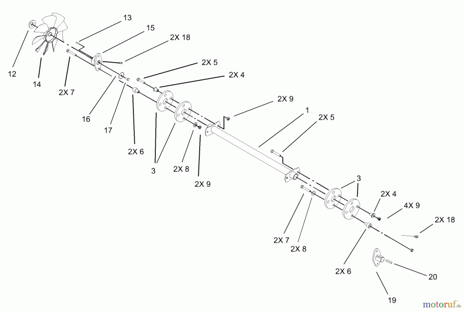  Toro Neu Mowers, Lawn & Garden Tractor Seite 1 73590 (523Dxi) - Toro 523Dxi Garden Tractor, 2004 (240000001-240999999) DRIVE SHAFT ASSEMBLY