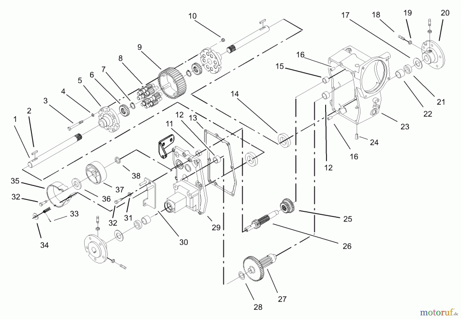  Toro Neu Mowers, Lawn & Garden Tractor Seite 1 73590 (523Dxi) - Toro 523Dxi Garden Tractor, 2004 (240000001-240999999) HYDRO TRANSAXLE ASSEMBLY