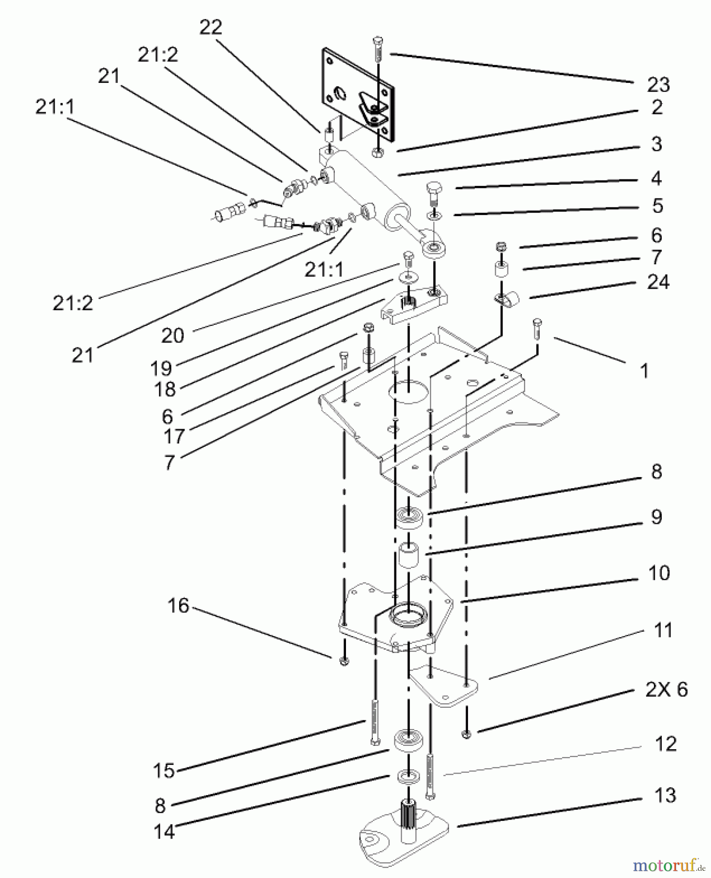  Toro Neu Mowers, Lawn & Garden Tractor Seite 1 73590 (523Dxi) - Toro 523Dxi Garden Tractor, 2004 (240000001-240999999) POWER STEERING LOWER ASSEMBLY