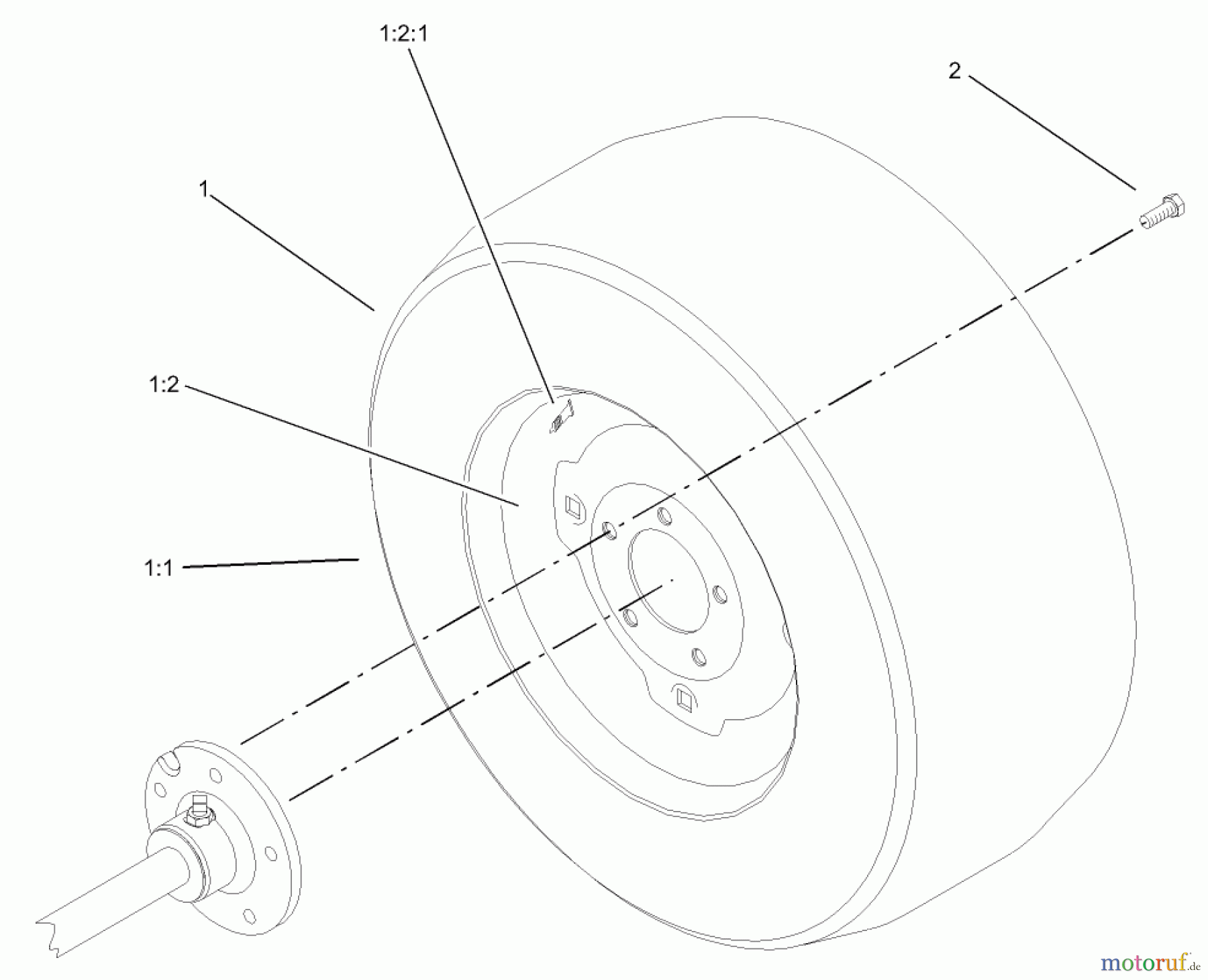  Toro Neu Mowers, Lawn & Garden Tractor Seite 1 73590 (523Dxi) - Toro 523Dxi Garden Tractor, 2004 (240000001-240999999) WHEEL ASSEMBLY