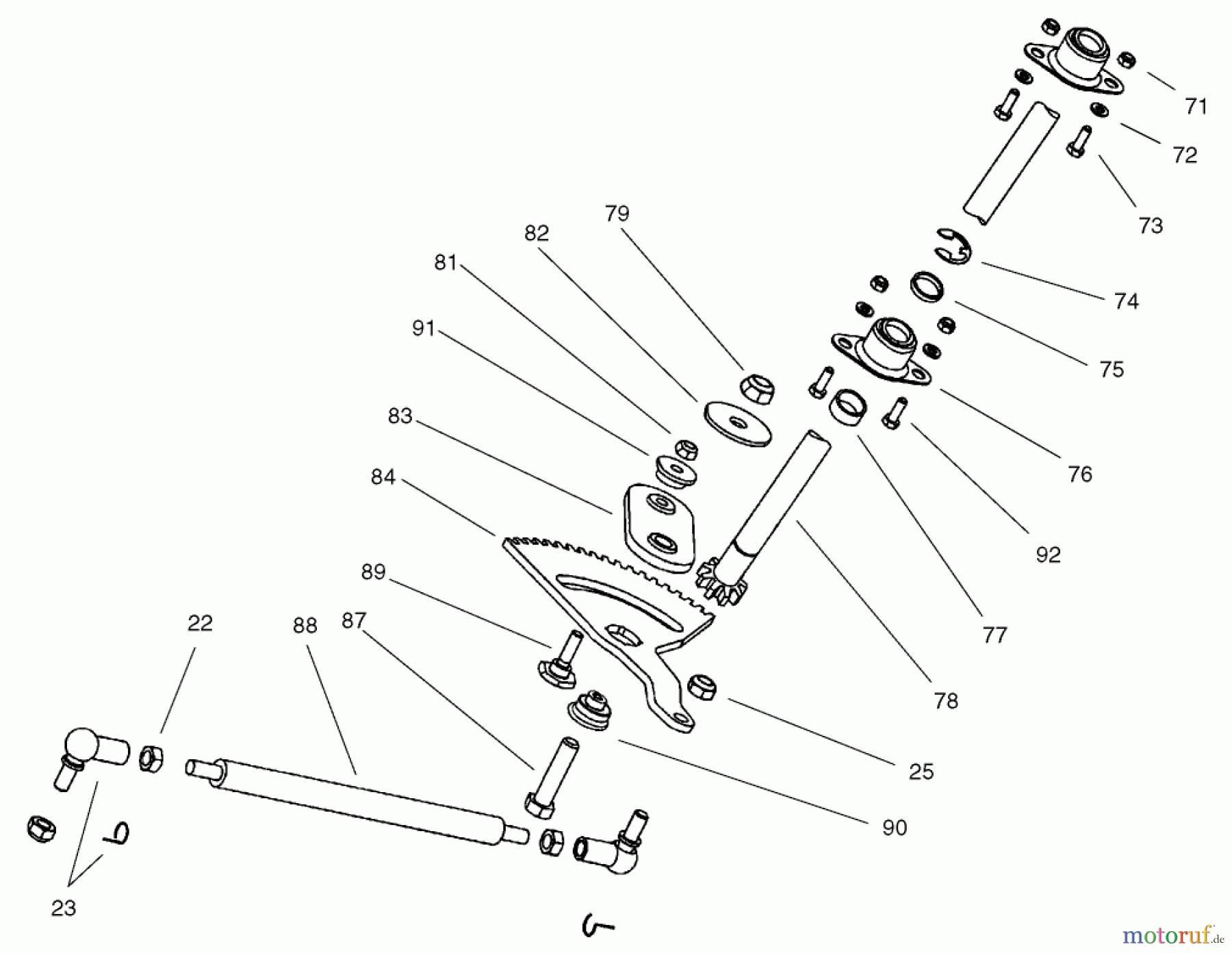 Toro Neu Mowers, Lawn & Garden Tractor Seite 1 74570 (170-DH) - Toro 170-DH Lawn Tractor, 2001 (210000001-210999999) STEERING ASSEMBLY
