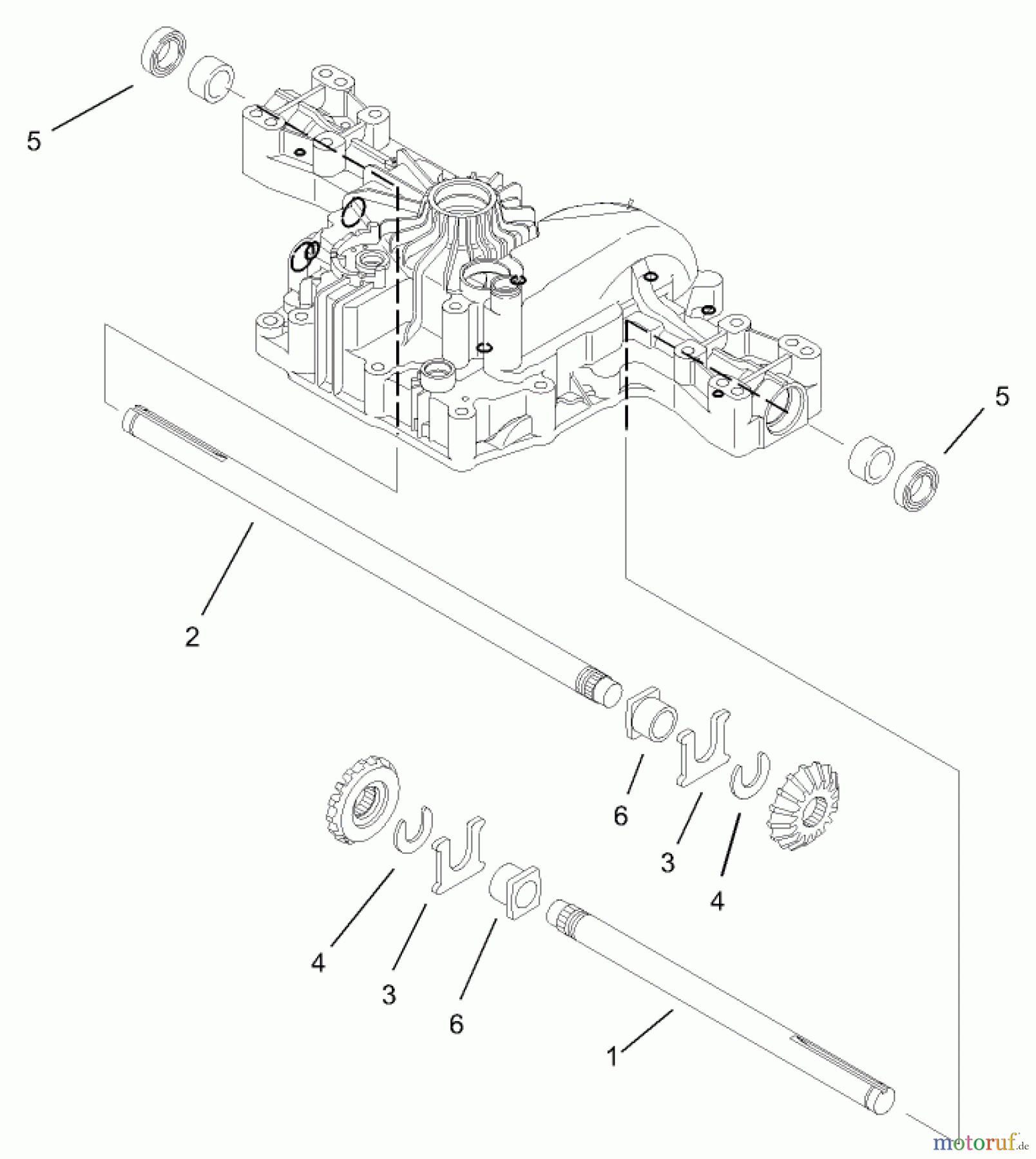 Toro Neu Mowers, Lawn & Garden Tractor Seite 1 74570 (170-DH) - Toro 170-DH Lawn Tractor, 2004 (240000001-240999999) AXLE SHAFT ASSEMBLY TRANSMISSION ASSEMBLY NO. 104-2889