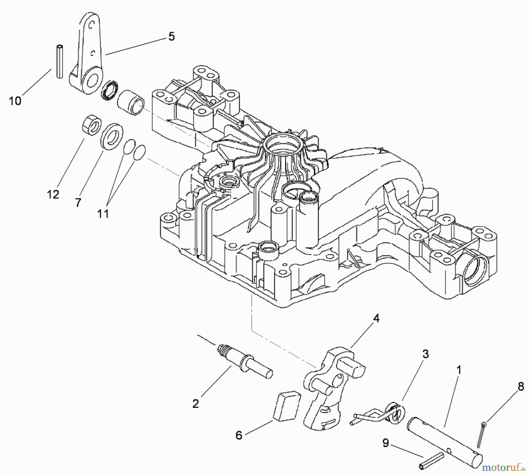 Toro Neu Mowers, Lawn & Garden Tractor Seite 1 74570 (DH 210) - Toro DH 210 Lawn Tractor, 2005 (250000001-250999999) CONTROL SHAFT ASSEMBLY TRANSMISSION ASSEMBLY NO. 104-2889