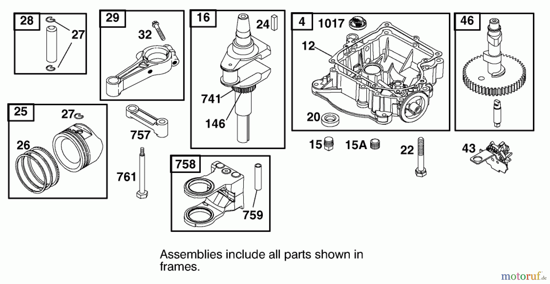 Toro Neu Mowers, Lawn & Garden Tractor Seite 1 74570 (DH 210) - Toro DH 210 Lawn Tractor, 2005 (250000001-250999999) CRANKCASE ASSEMBLY BRIGGS AND STRATTON 311777-0151-E1
