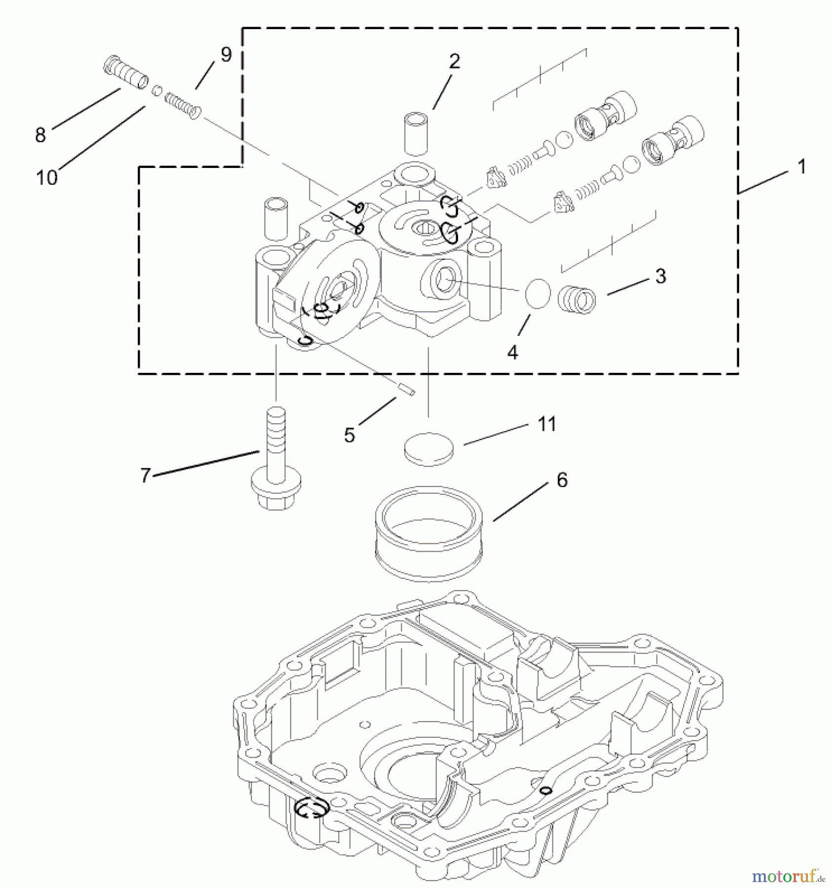  Toro Neu Mowers, Lawn & Garden Tractor Seite 1 74571 (150-DH) - Toro 150-DH Lawn Tractor, 2004 (240000001-240999999) CENTER CASE ASSEMBLY TRANSMISSION ASSEMBLY NO. 104-2889