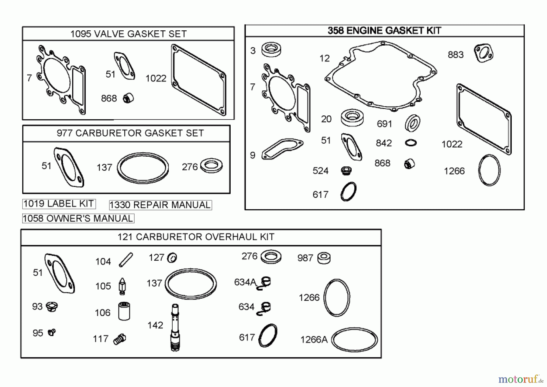 Toro Neu Mowers, Lawn & Garden Tractor Seite 1 74571 (DH 200) - Toro DH 200 Lawn Tractor, 2005 (250000001-250999999) GASKET ASSEMBLY BRIGGS AND STRATTON 282H79-23502