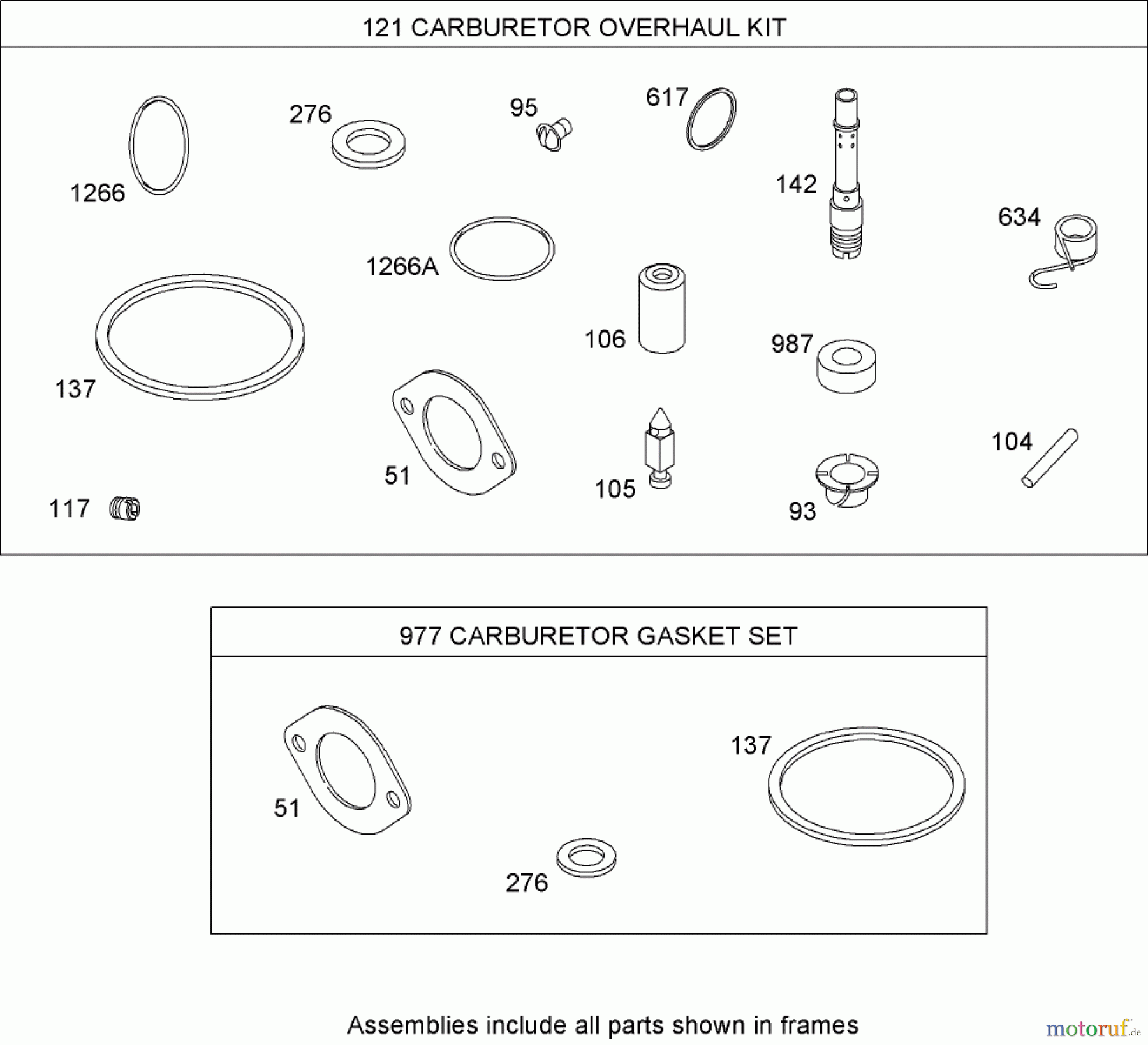 Toro Neu Mowers, Lawn & Garden Tractor Seite 1 74573 (DH 200) - Toro DH 200 Lawn Tractor, 2007 (270000001-270999999) CARBURETOR OVERHAUL KIT BRIGGS AND STRATTON MODEL 31A607-0117-E1