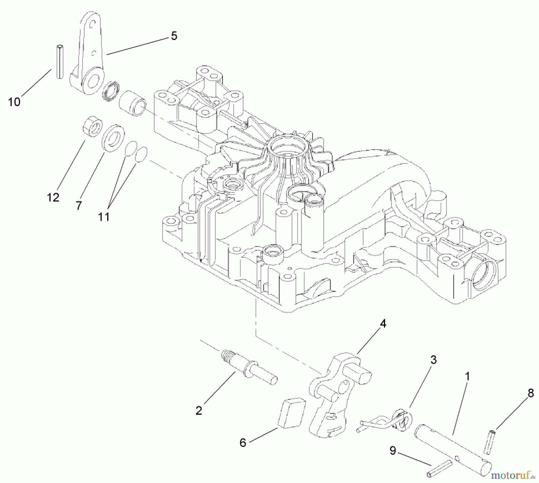 Toro Neu Mowers, Lawn & Garden Tractor Seite 1 74573 (DH 200) - Toro DH 200 Lawn Tractor, 2009 (290000001-290000480) CONTROL SHAFT ASSEMBLY TRANSMISSION ASSEMBLY NO. 114-3155
