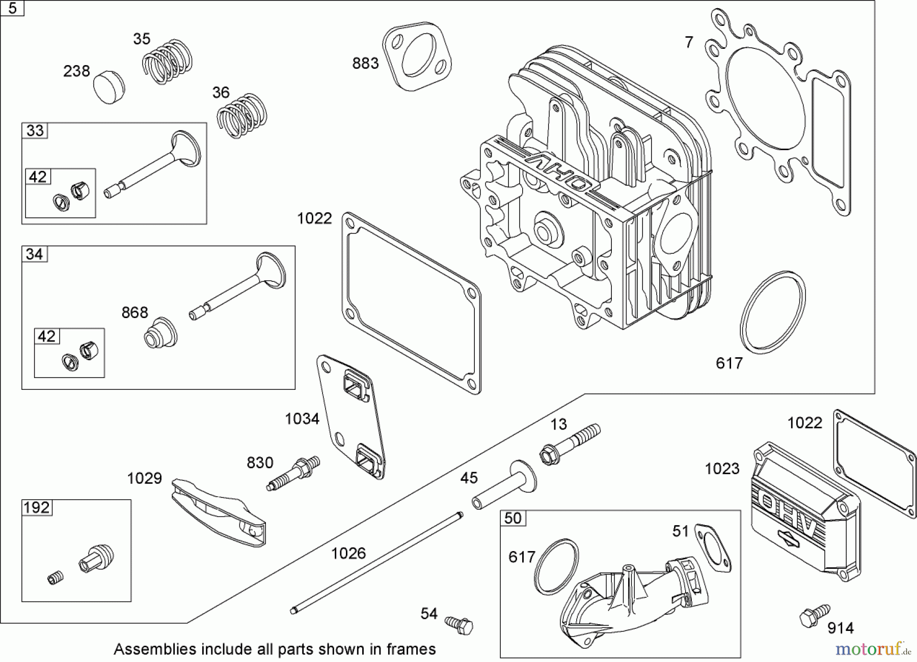  Toro Neu Mowers, Lawn & Garden Tractor Seite 1 74573 (DH 200) - Toro DH 200 Lawn Tractor, 2009 (290000001-290000480) CYLINDER HEAD ASSEMBLY BRIGGS AND STRATTON MODEL 31A607-0117-E1