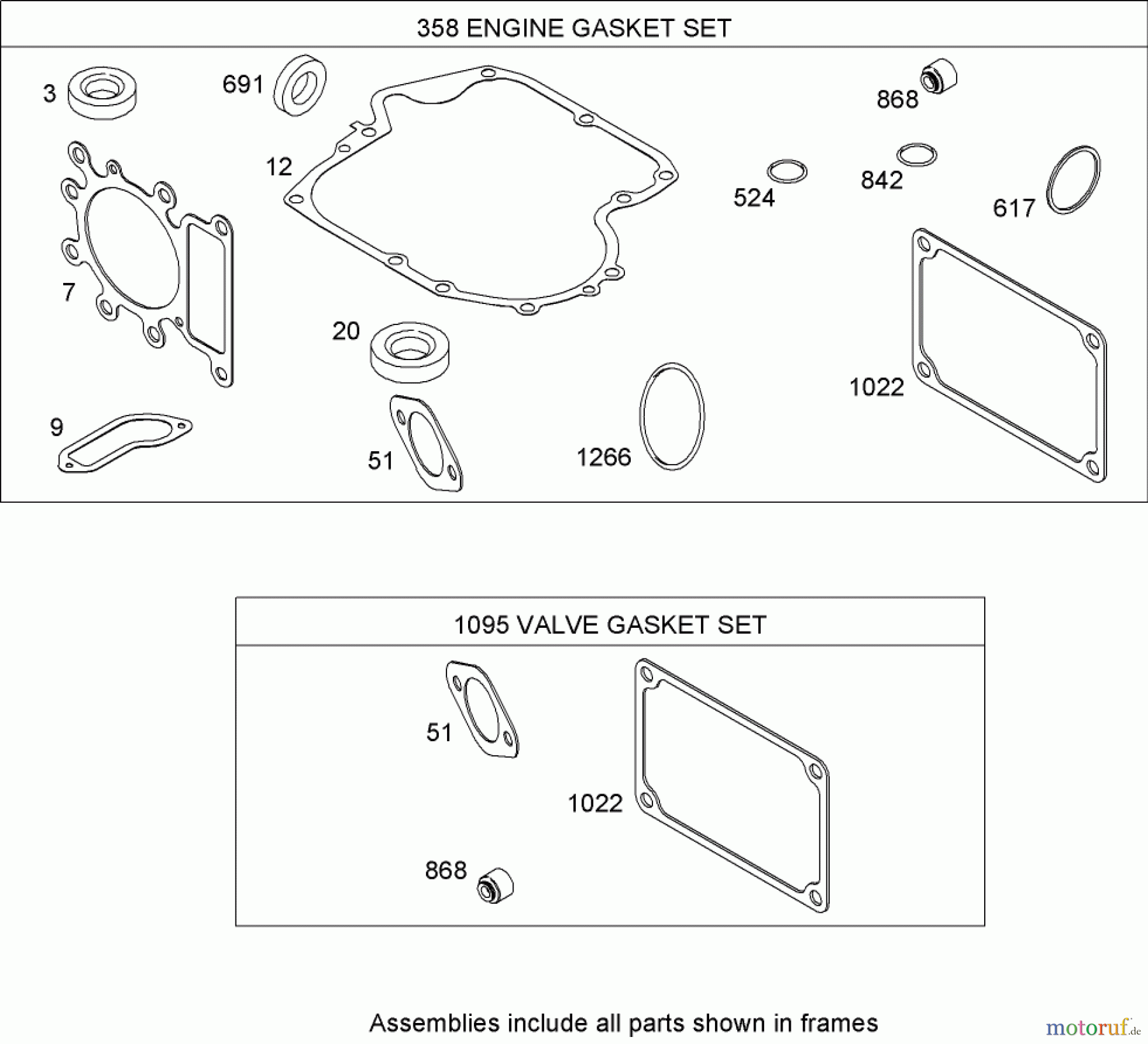 Toro Neu Mowers, Lawn & Garden Tractor Seite 1 74573 (DH 200) - Toro DH 200 Lawn Tractor, 2009 (290000001-290000480) GASKET SET BRIGGS AND STRATTON MODEL 31A607-0117-E1