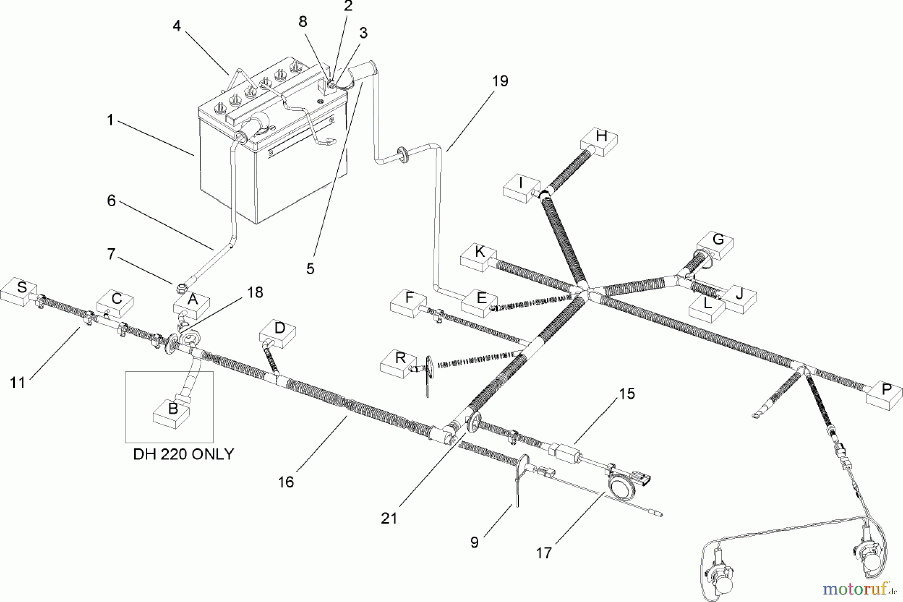 Toro Neu Mowers, Lawn & Garden Tractor Seite 1 74573 (DH 200) - Toro DH 200 Lawn Tractor, 2009 (290000001-290000480) HARNESS ASSEMBLY