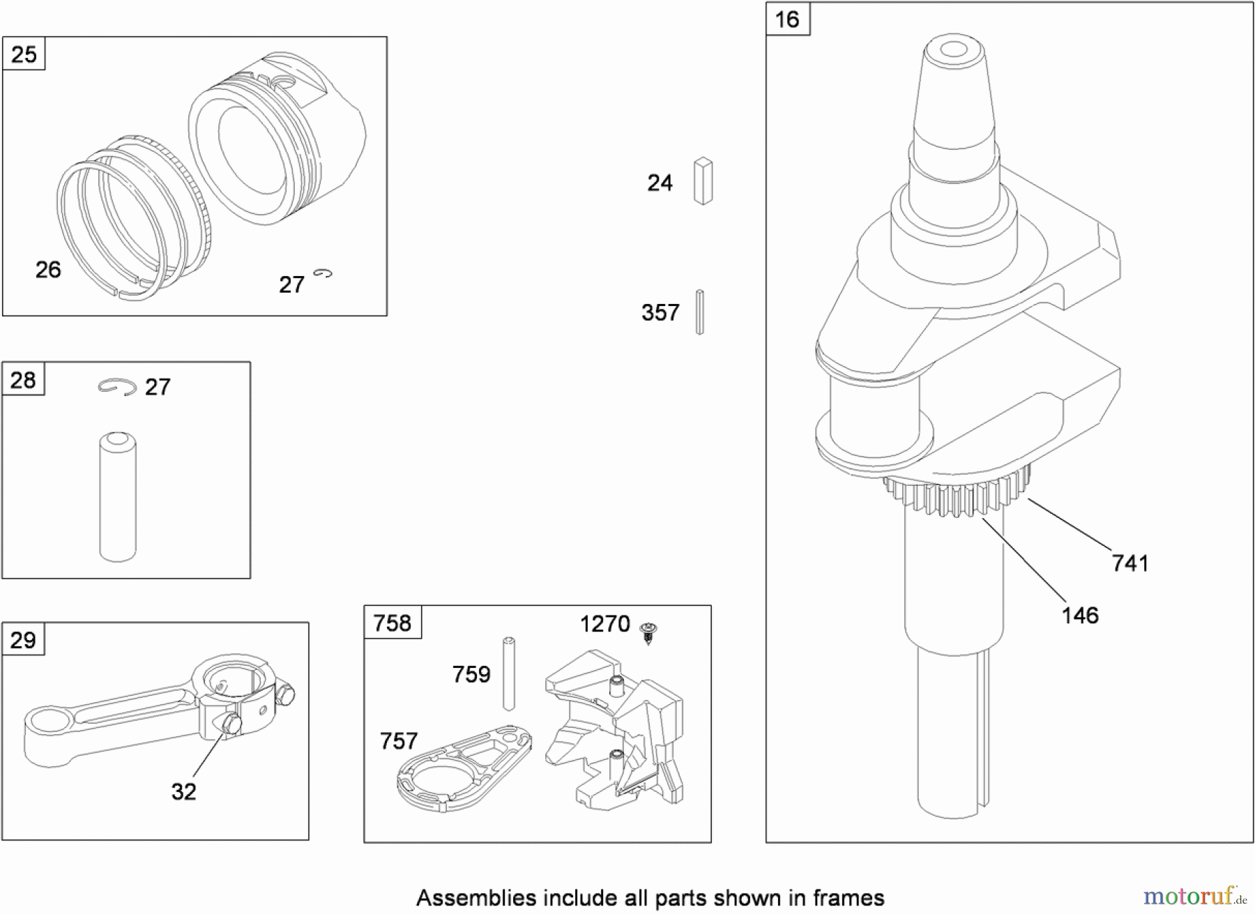 Toro Neu Mowers, Lawn & Garden Tractor Seite 1 74573 (DH 200) - Toro DH 200 Lawn Tractor, 2009 (290000481-290999999) CRANKSHAFT ASSEMBLY BRIGGS AND STRATTON MODEL 31A607-0117-E1