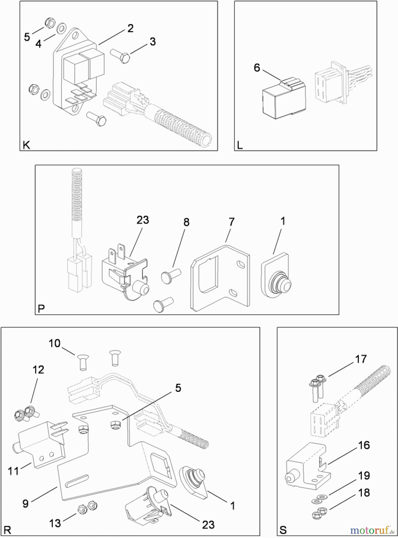  Toro Neu Mowers, Lawn & Garden Tractor Seite 1 74573 (DH 200) - Toro DH 200 Lawn Tractor, 2010 (310000001-310999999) ELECTRICAL SWITCH NO. 3 ASSEMBLY