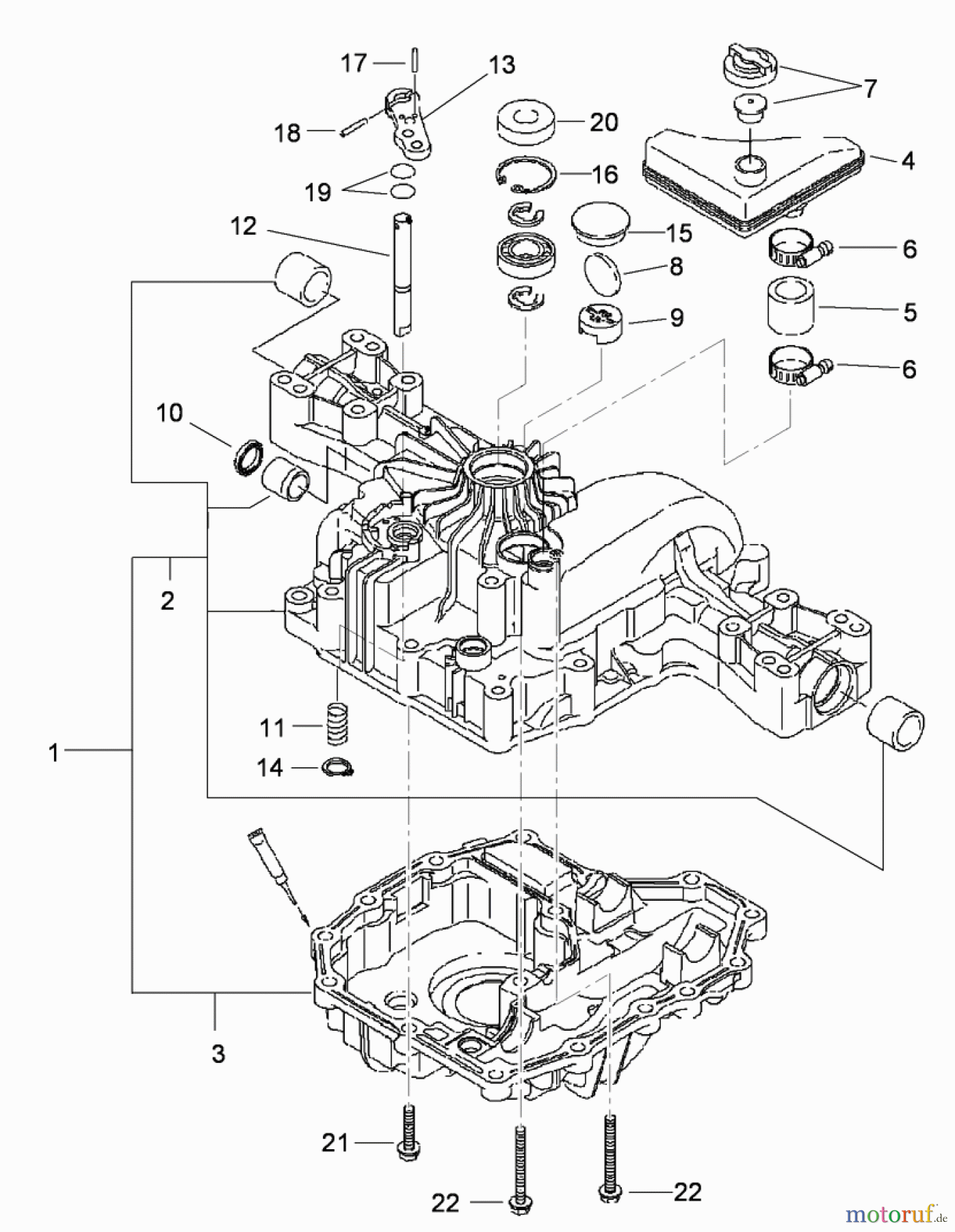  Toro Neu Mowers, Lawn & Garden Tractor Seite 1 74573 (DH 200) - Toro DH 200 Lawn Tractor, 2010 (310000001-310999999) TRANSAXLE CASE ASSEMBLY TRANSMISSION ASSEMBLY NO. 114-3155