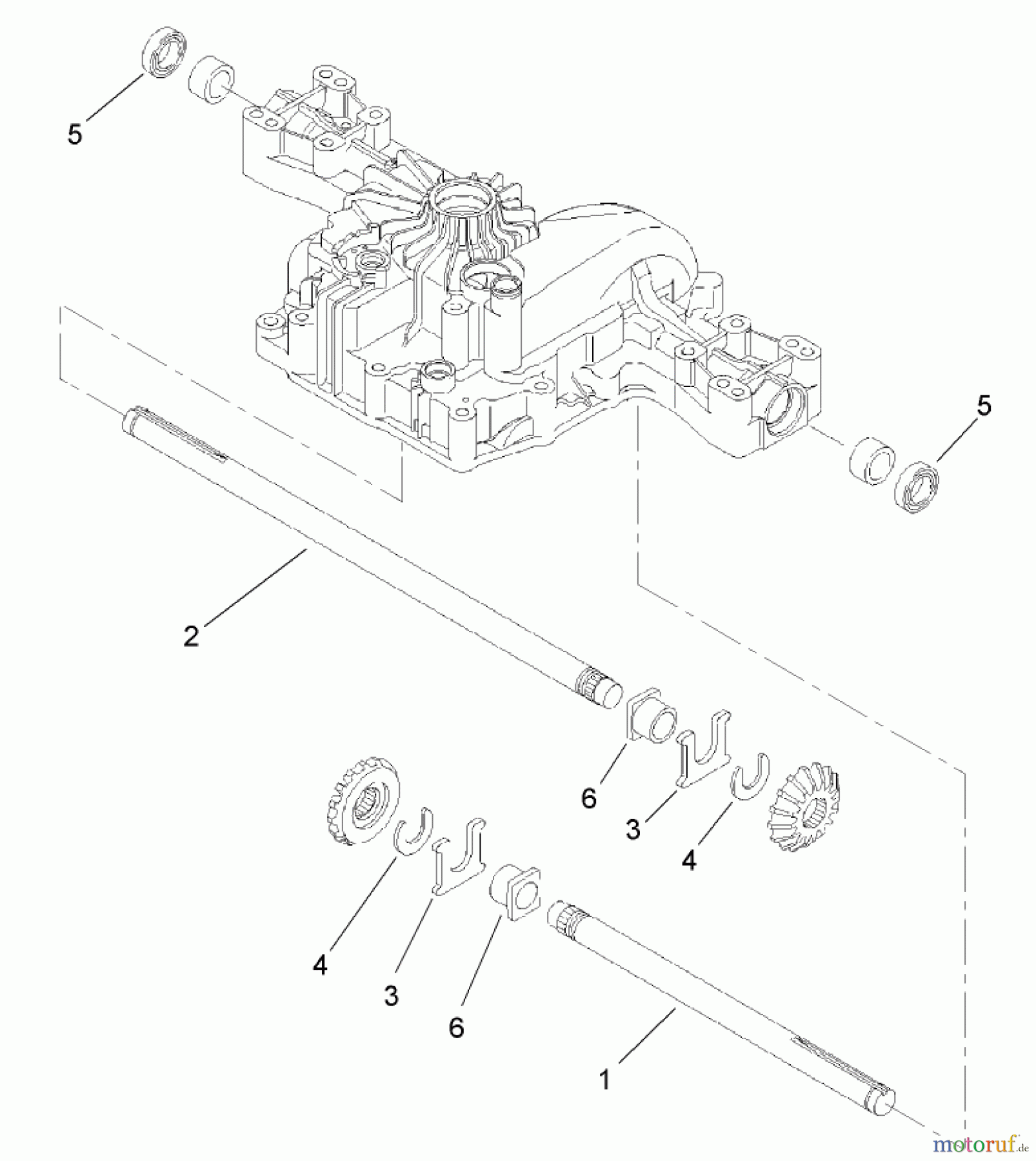 Toro Neu Mowers, Lawn & Garden Tractor Seite 1 74582 (DH 210) - Toro DH 210 Lawn Tractor, 2007 (270000001-270999999) AXLE SHAFT ASSEMBLY TRANSMISSION ASSEMBLY NO. 104-2889
