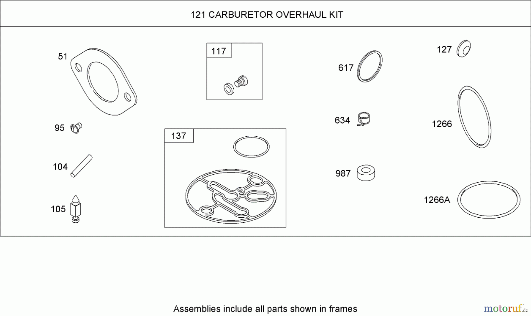 Toro Neu Mowers, Lawn & Garden Tractor Seite 1 74582 (DH 210) - Toro DH 210 Lawn Tractor, 2007 (270000001-270999999) CARBURETOR OVERHAUL KIT (NIKKI) BRIGGS AND STRATTON MODEL 31G777-0130-E1