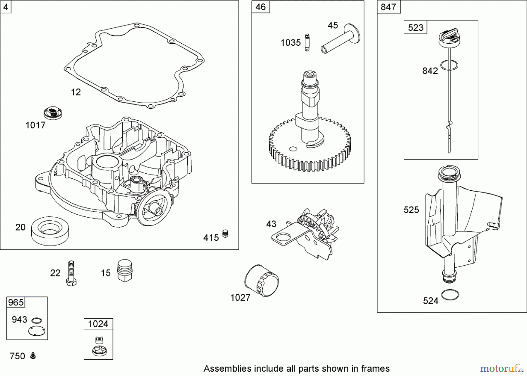 Toro Neu Mowers, Lawn & Garden Tractor Seite 1 74582 (DH 210) - Toro DH 210 Lawn Tractor, 2007 (270000001-270999999) CRANKCASE ASSEMBLY BRIGGS AND STRATTON MODEL 31G777-0130-E1