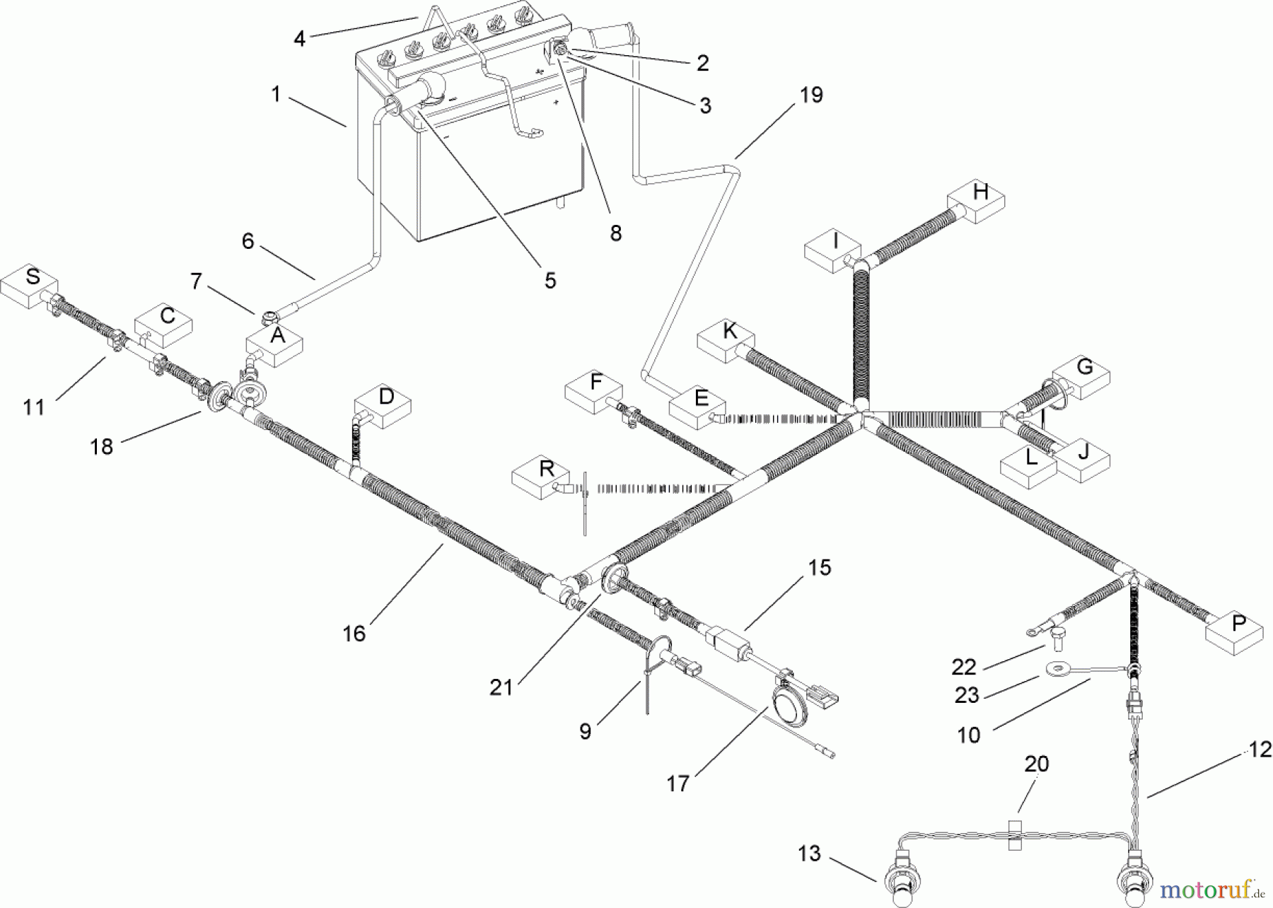 Toro Neu Mowers, Lawn & Garden Tractor Seite 1 74582 (DH 210) - Toro DH 210 Lawn Tractor, 2007 (270000001-270999999) HARNESS ASSEMBLY
