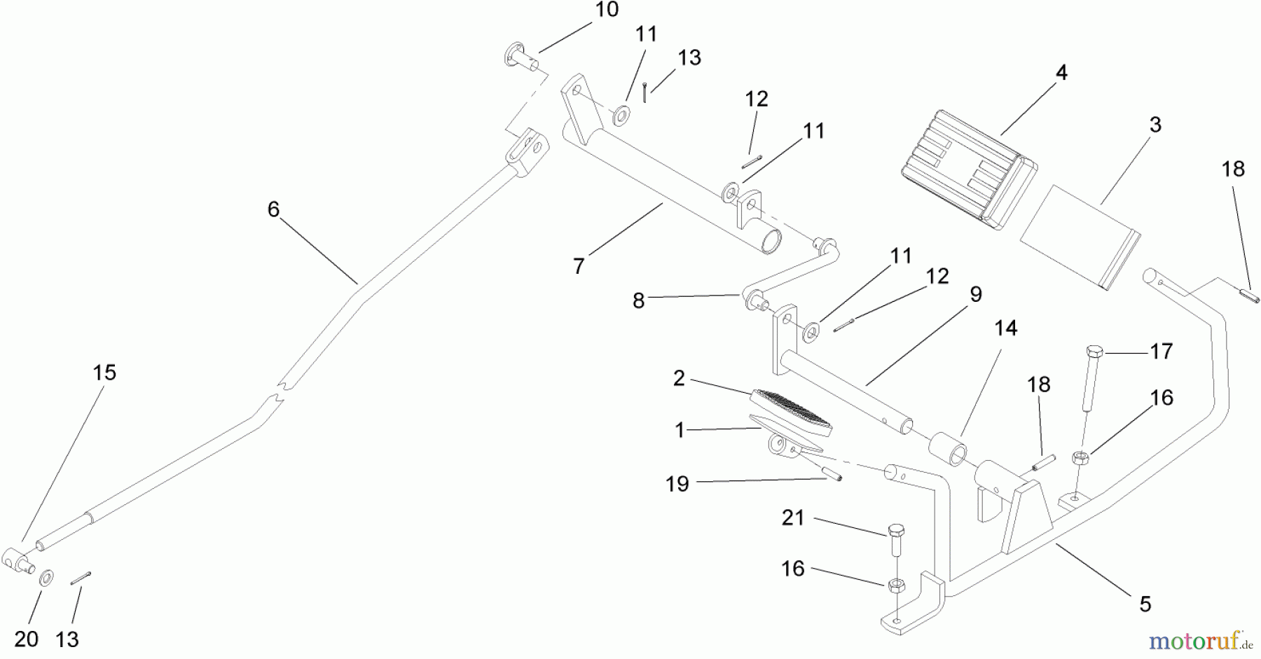 Toro Neu Mowers, Lawn & Garden Tractor Seite 1 74582 (DH 210) - Toro DH 210 Lawn Tractor, 2007 (270000001-270999999) OPERATION AND TRAVEL PEDAL ASSEMBLY
