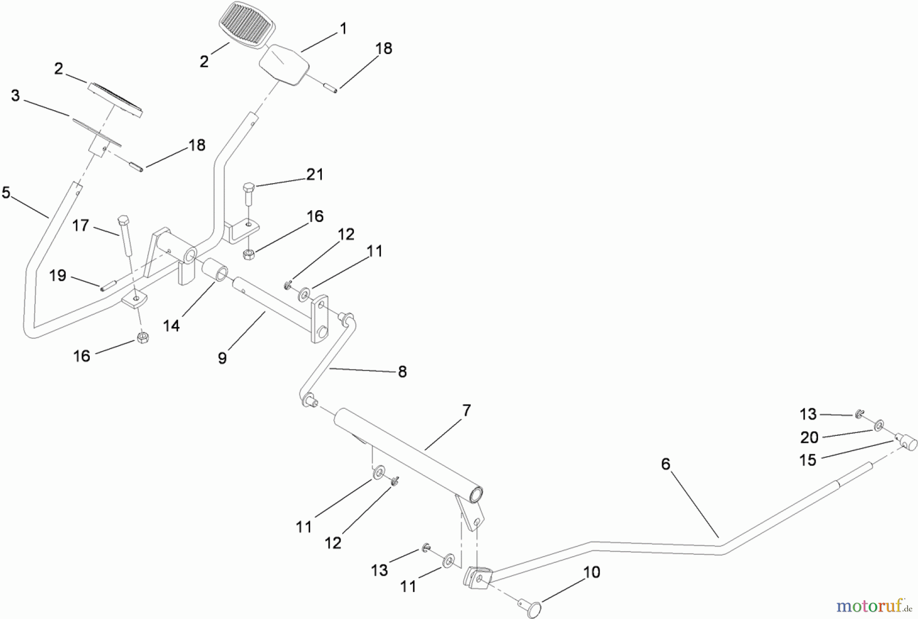 Toro Neu Mowers, Lawn & Garden Tractor Seite 1 74582 (DH 210) - Toro DH 210 Lawn Tractor, 2008 (280000001-280999999) OPERATION - TRAVEL PEDAL ASSEMBLY