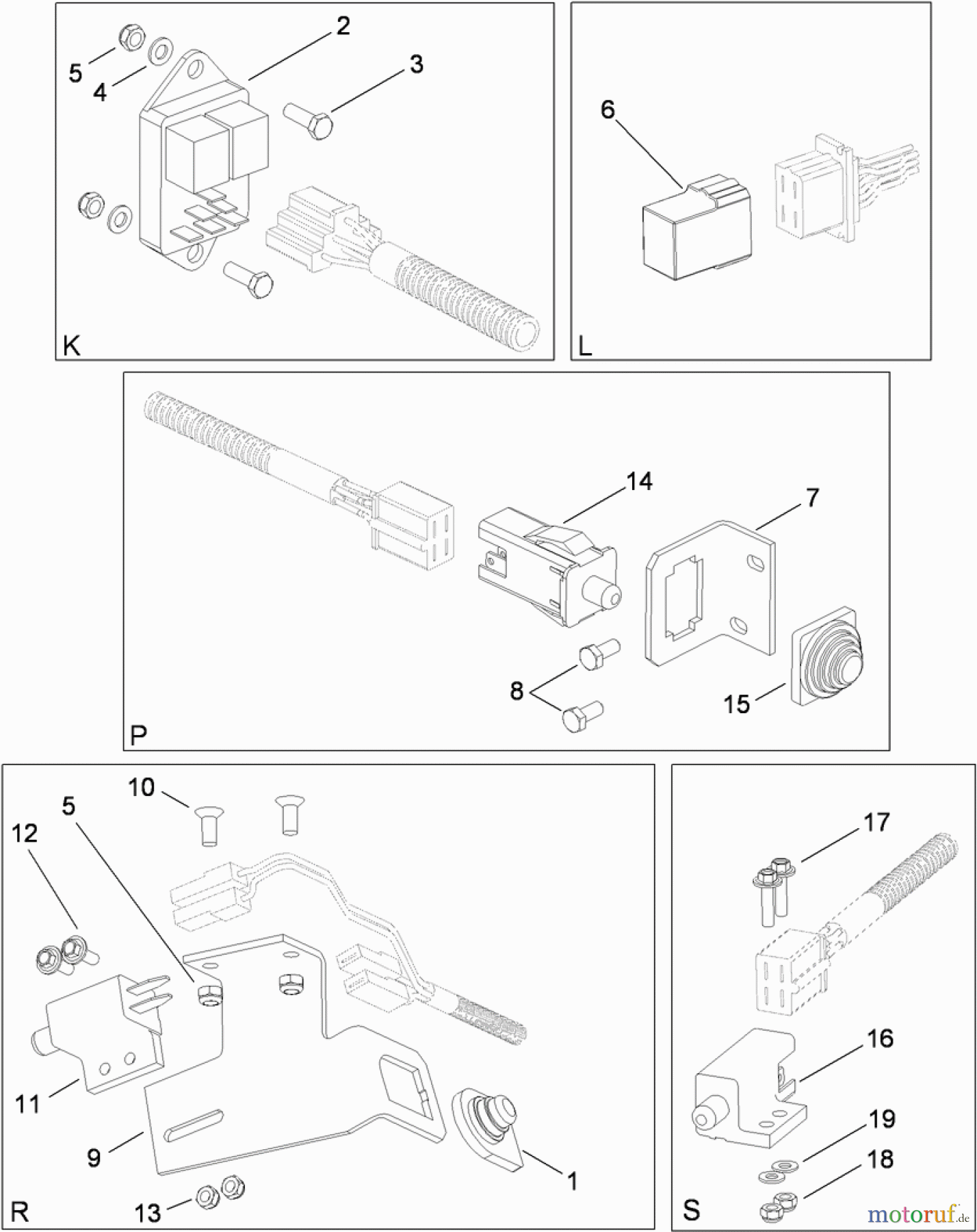  Toro Neu Mowers, Lawn & Garden Tractor Seite 1 74582 (DH 210) - Toro DH 210 Lawn Tractor, 2010 (310000001-310999999) ELECTRICAL SWITCH NO. 3 ASSEMBLY