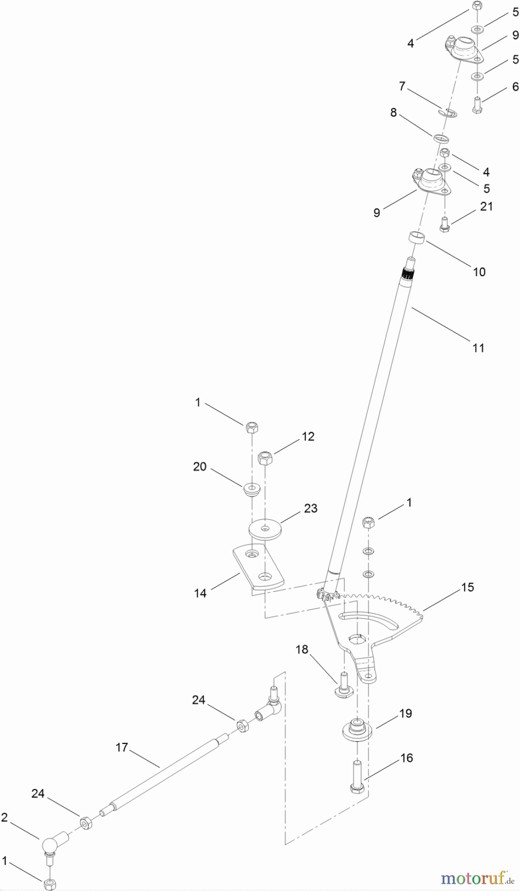  Toro Neu Mowers, Lawn & Garden Tractor Seite 1 74582 (DH 210) - Toro DH 210 Lawn Tractor, 2011 (311000001-311999999) LOWER STEERING LINK ASSEMBLY