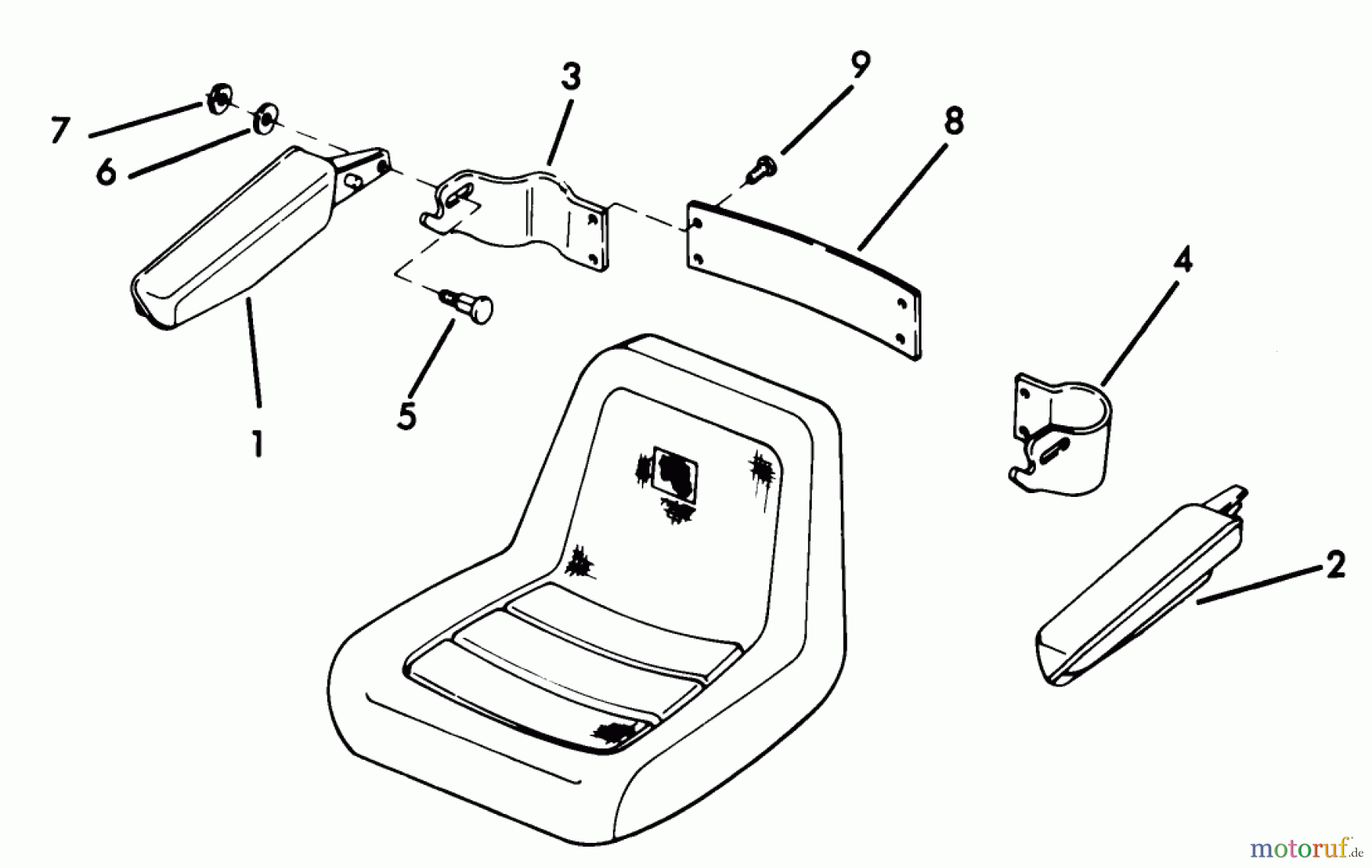 Toro Neu Accessories, Mower 82015 - Toro Arm Rest Kit, D-Series Tractor, 1977 PARTS LIST FOR ARM REST KIT (FACTORY ORDER NUMBER 8-2015)