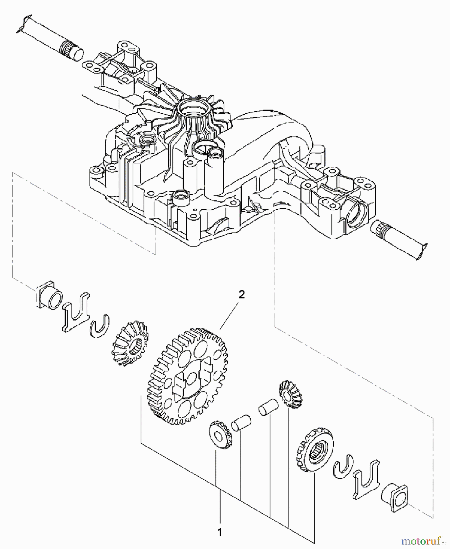 Toro Neu Mowers, Lawn & Garden Tractor Seite 1 74585 (DH 210) - Toro DH 210 Lawn Tractor, 2012 (SN 312000001-312999999) DIFFERENTIAL GEAR ASSEMBLY TRANSMISSION ASSEMBLY NO. 114-3155